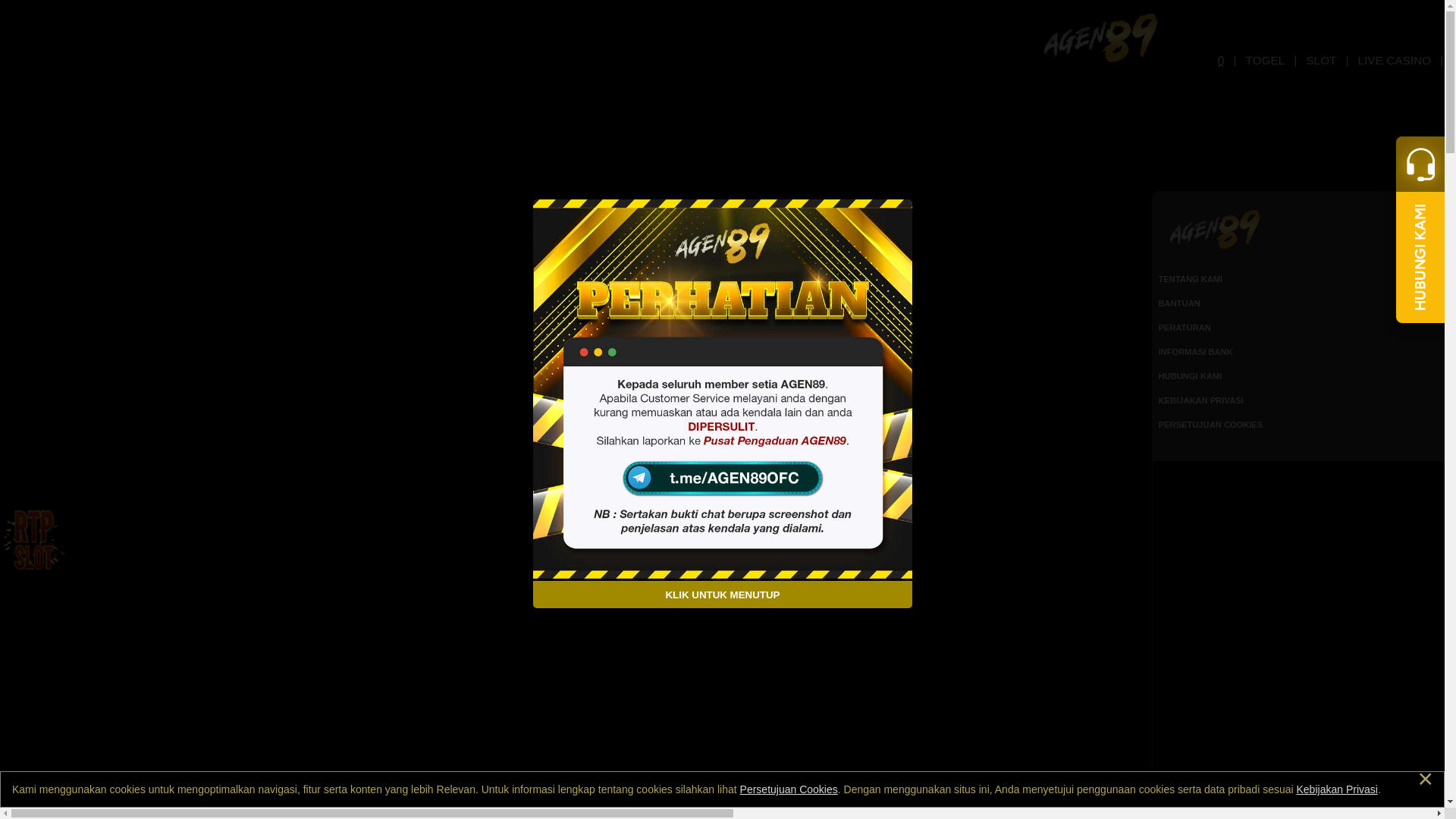 website screenshot of https://agen89shot.com/