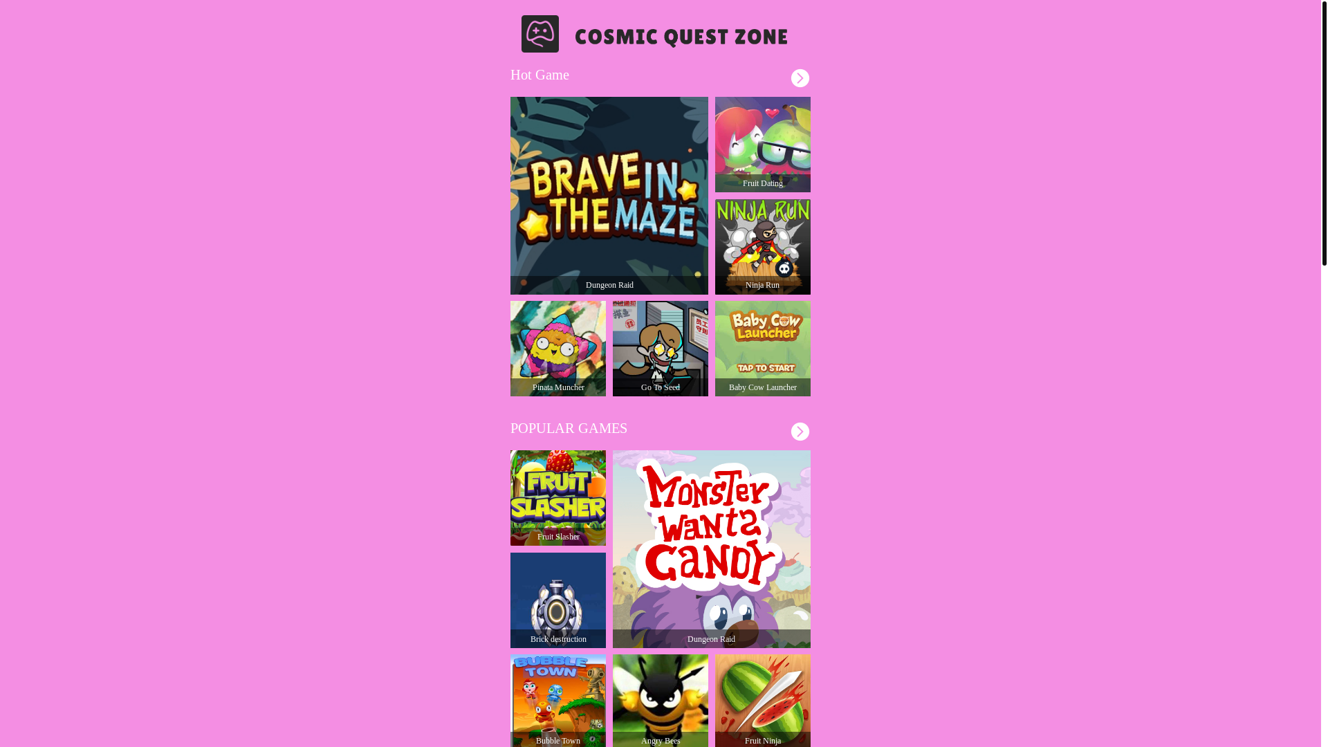 website screenshot of https://cosmicquestzone.com/