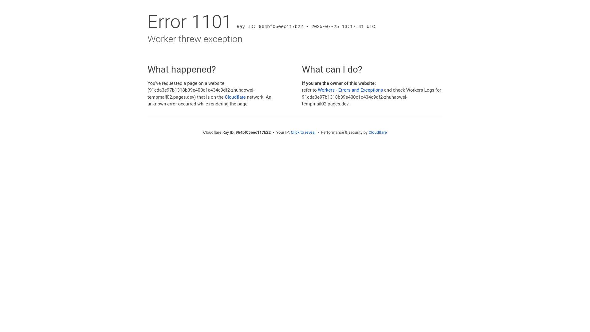 website screenshot of https://91cda3e97b1318b39e400c1c434c9df2-zhuhaowei-tempmail02.pages.dev/