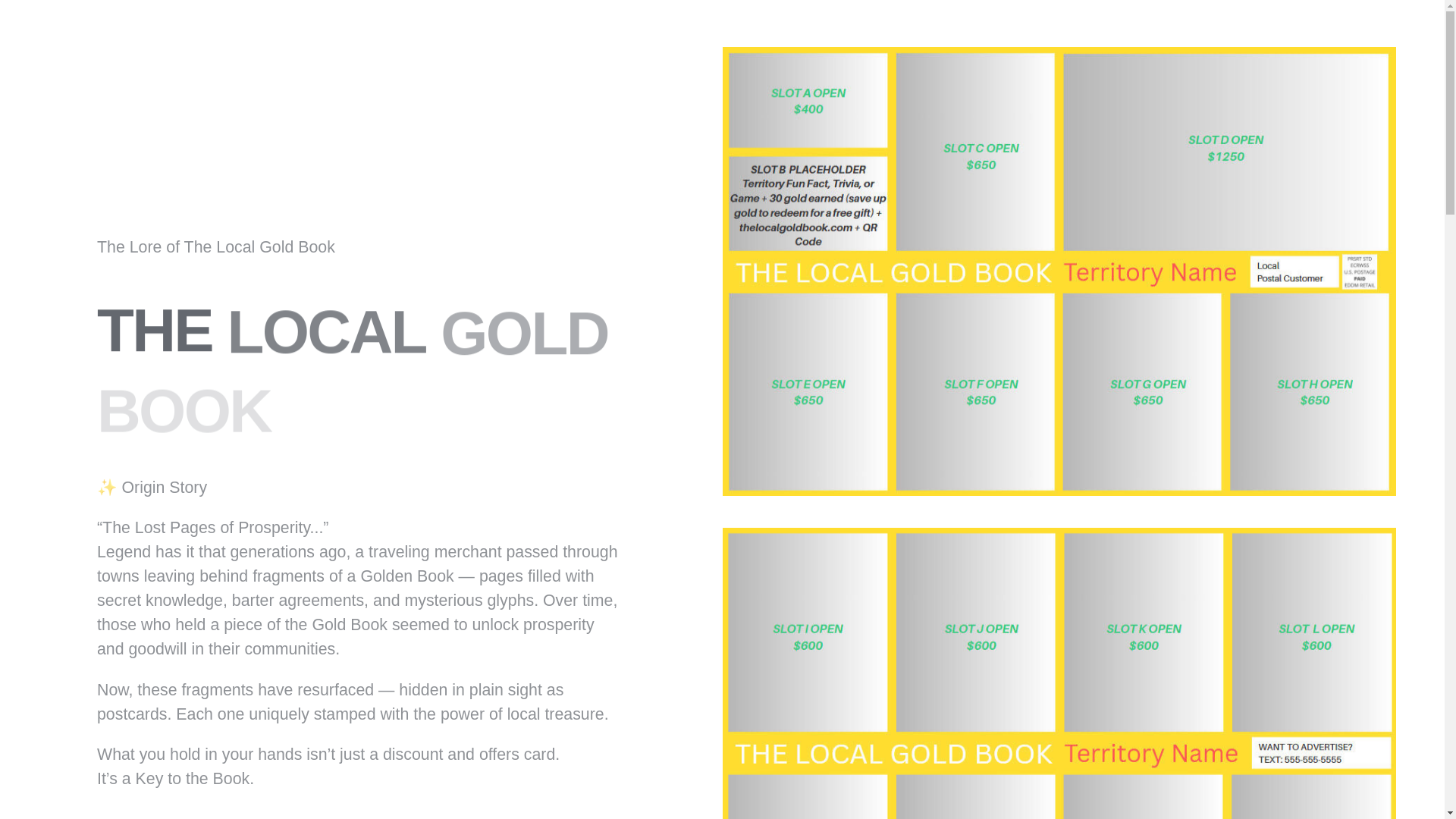 website screenshot of https://thelocalgoldbook.com/