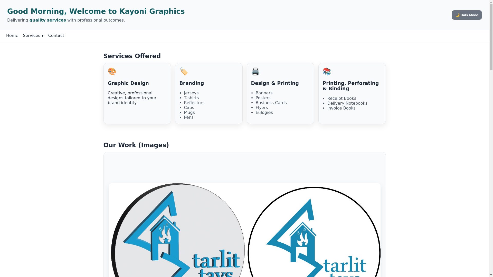 website screenshot of https://kayonigraphics.org/