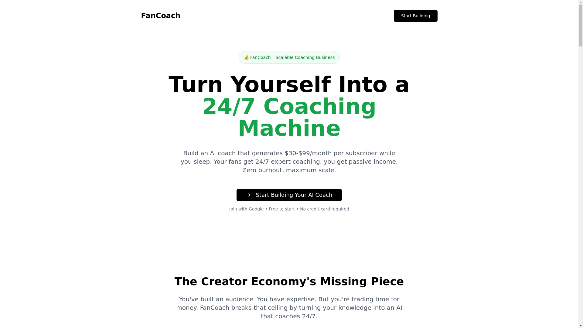 website screenshot of https://fancoachai.org/