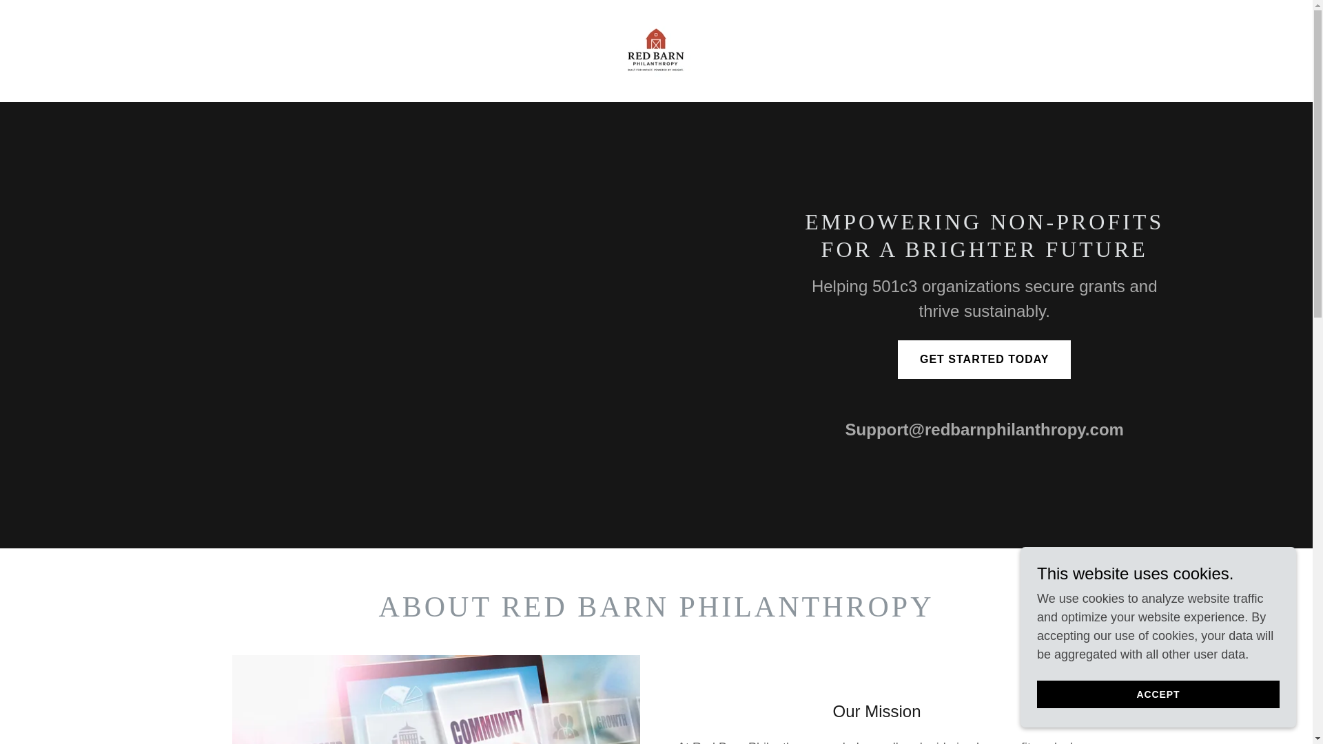 website screenshot of https://redbarnphilanthropy.com/