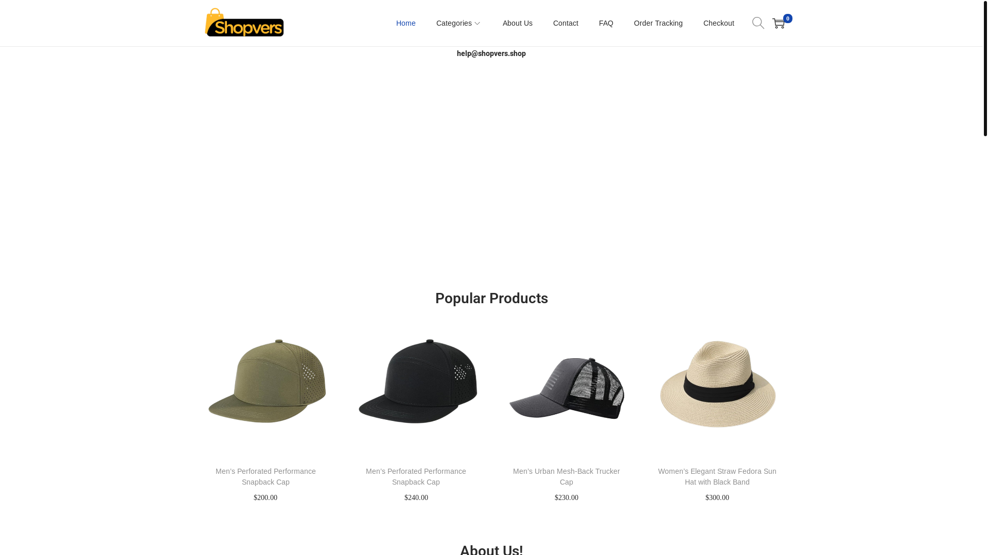 website screenshot of https://shopvers.shop/
