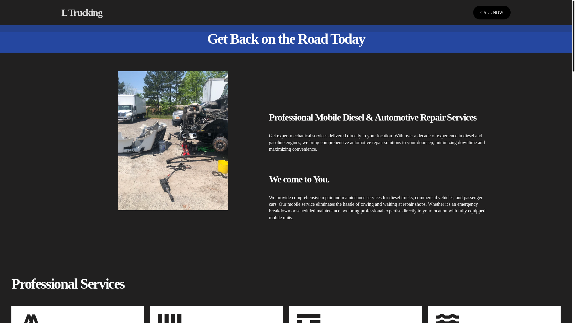 website screenshot of https://ltruckingllc.com/