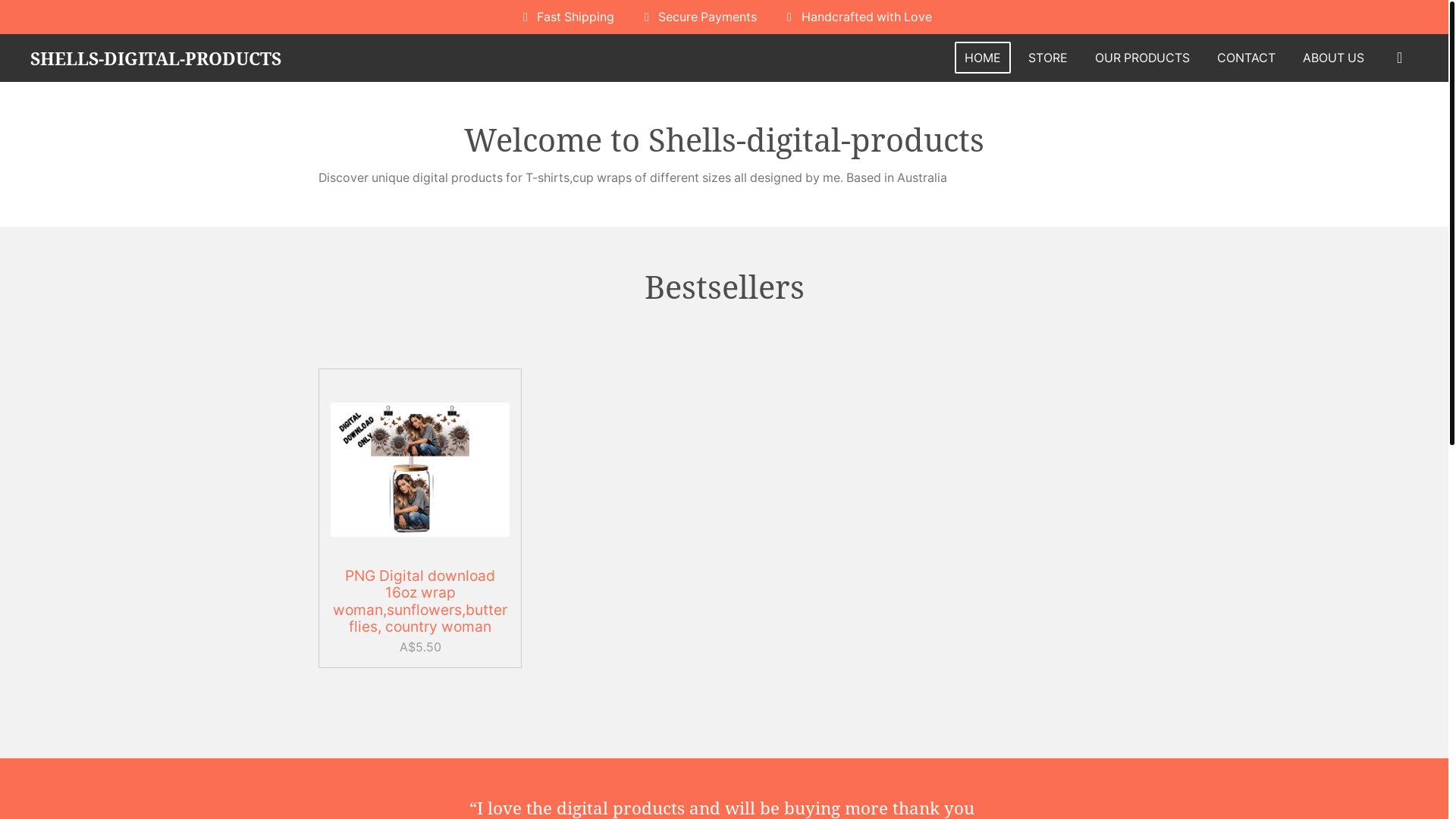 website screenshot of https://shells-digital-products.net/