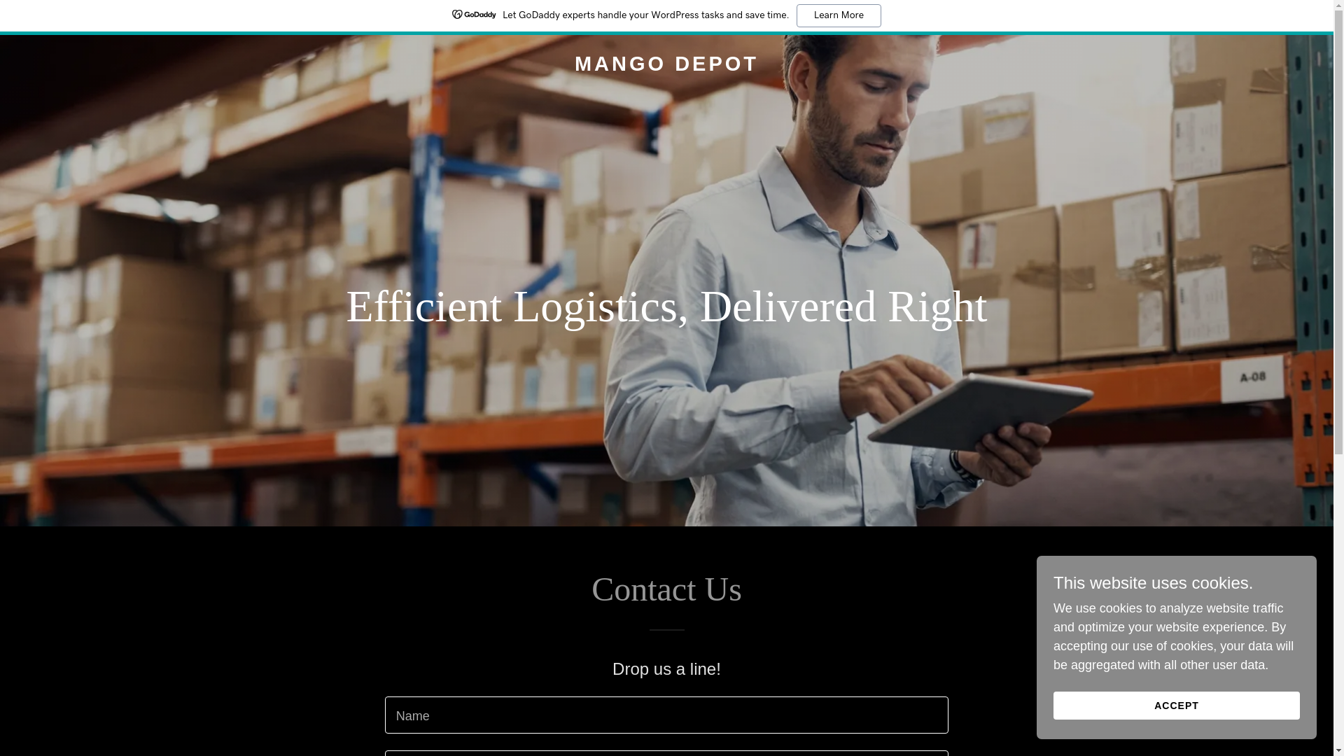 website screenshot of https://mango-depot.com/