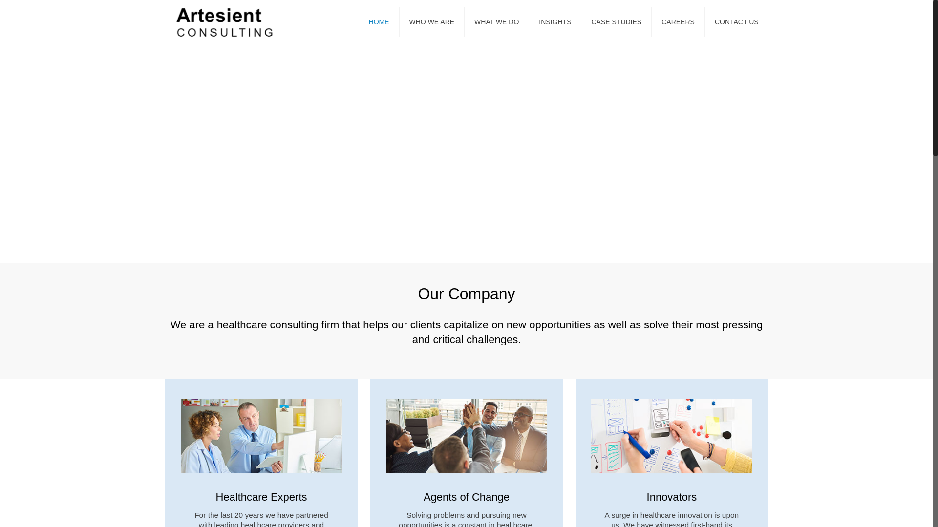 website screenshot of https://artesient.services/