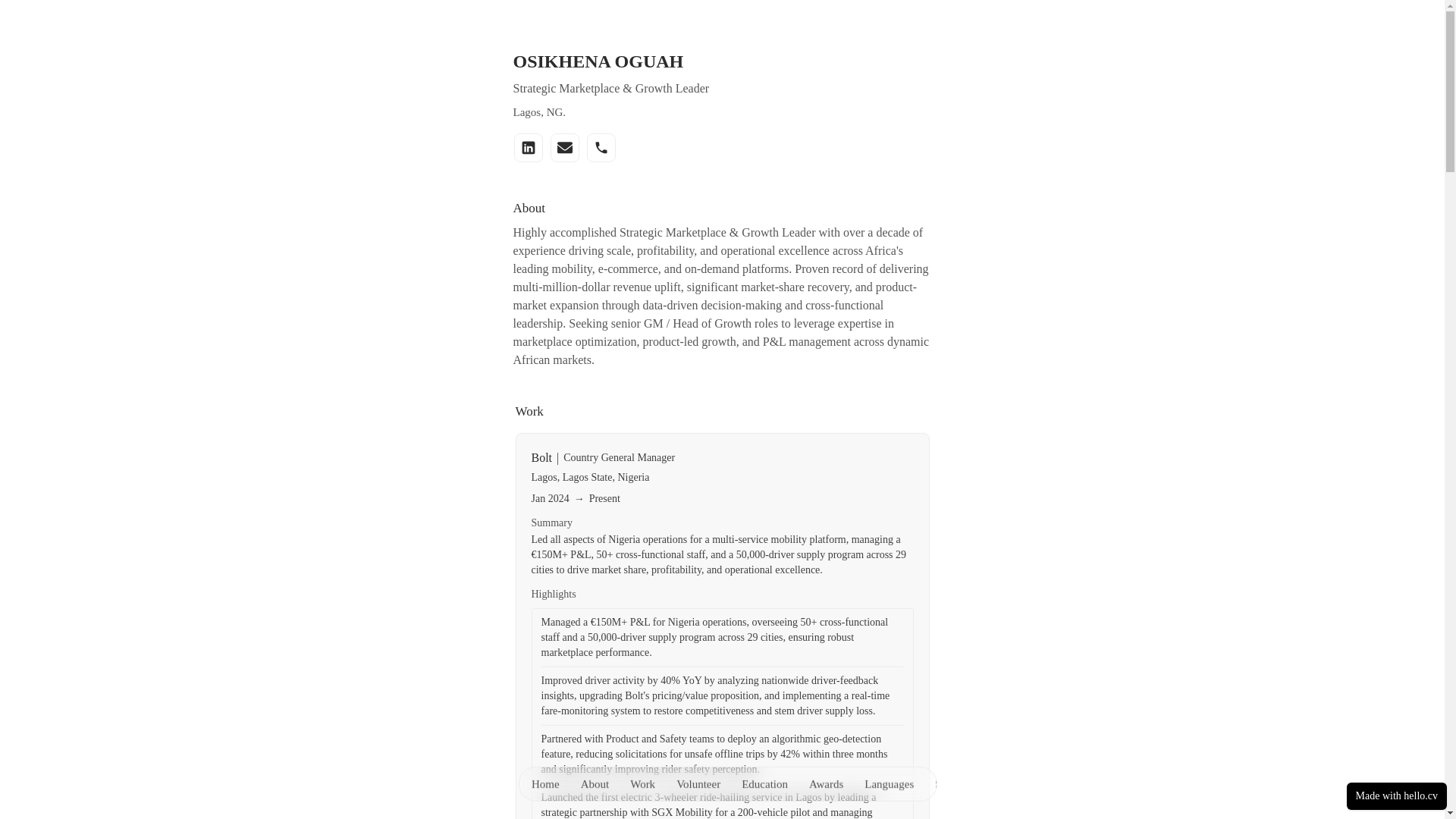 website screenshot of https://osikhenaoguah.cv/