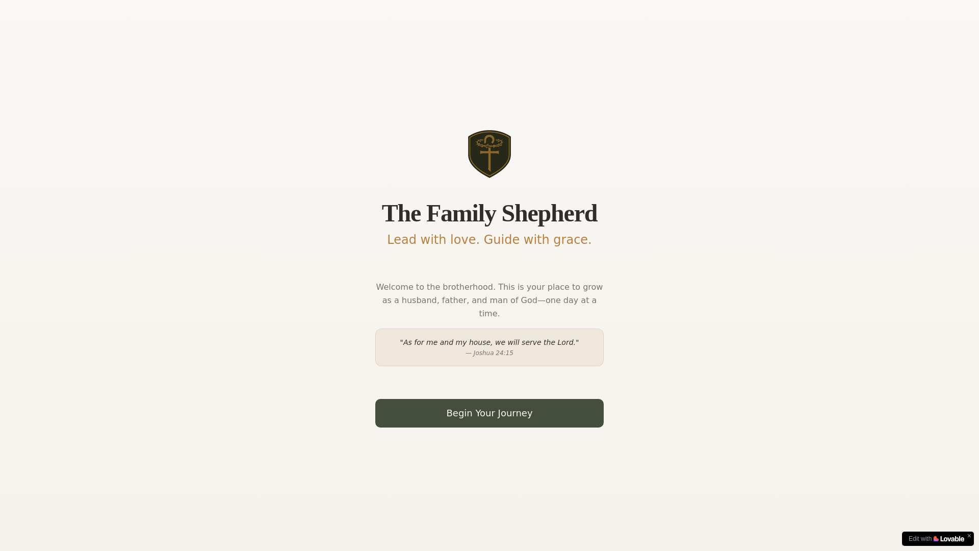 website screenshot of https://familyshepherd.io/
