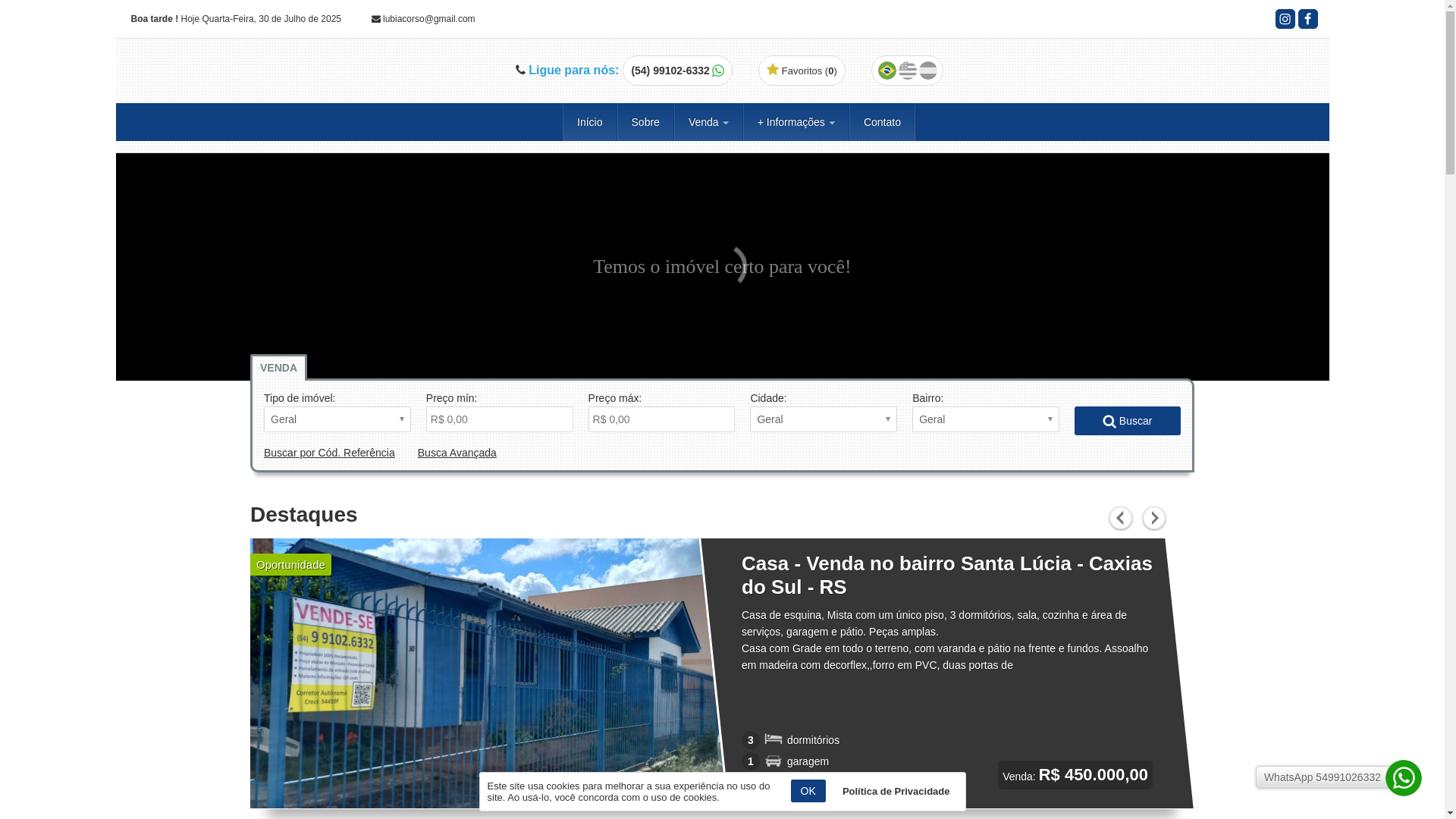 website screenshot of https://temusimoveis.com.br/