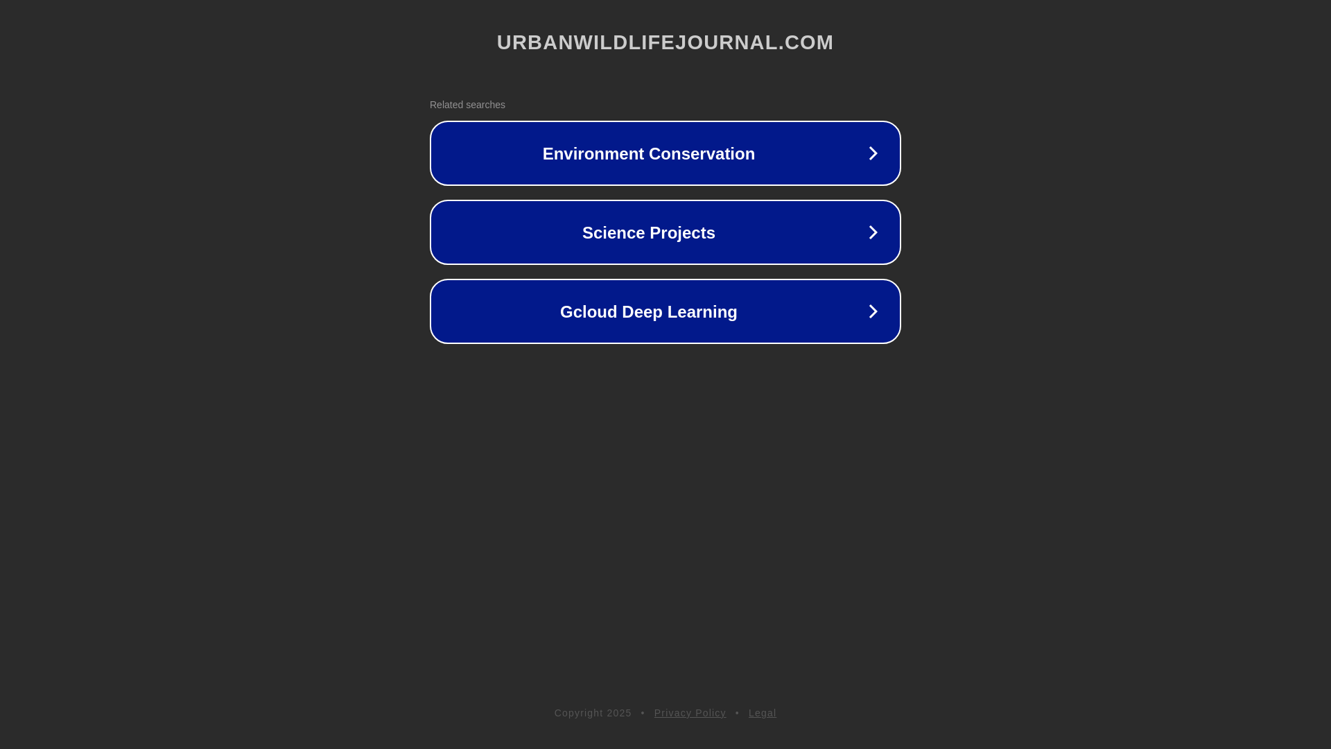 website screenshot of https://urbanwildlifejournal.com/