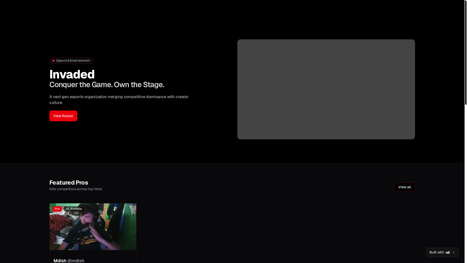 website screenshot of https://invadedhq.com/