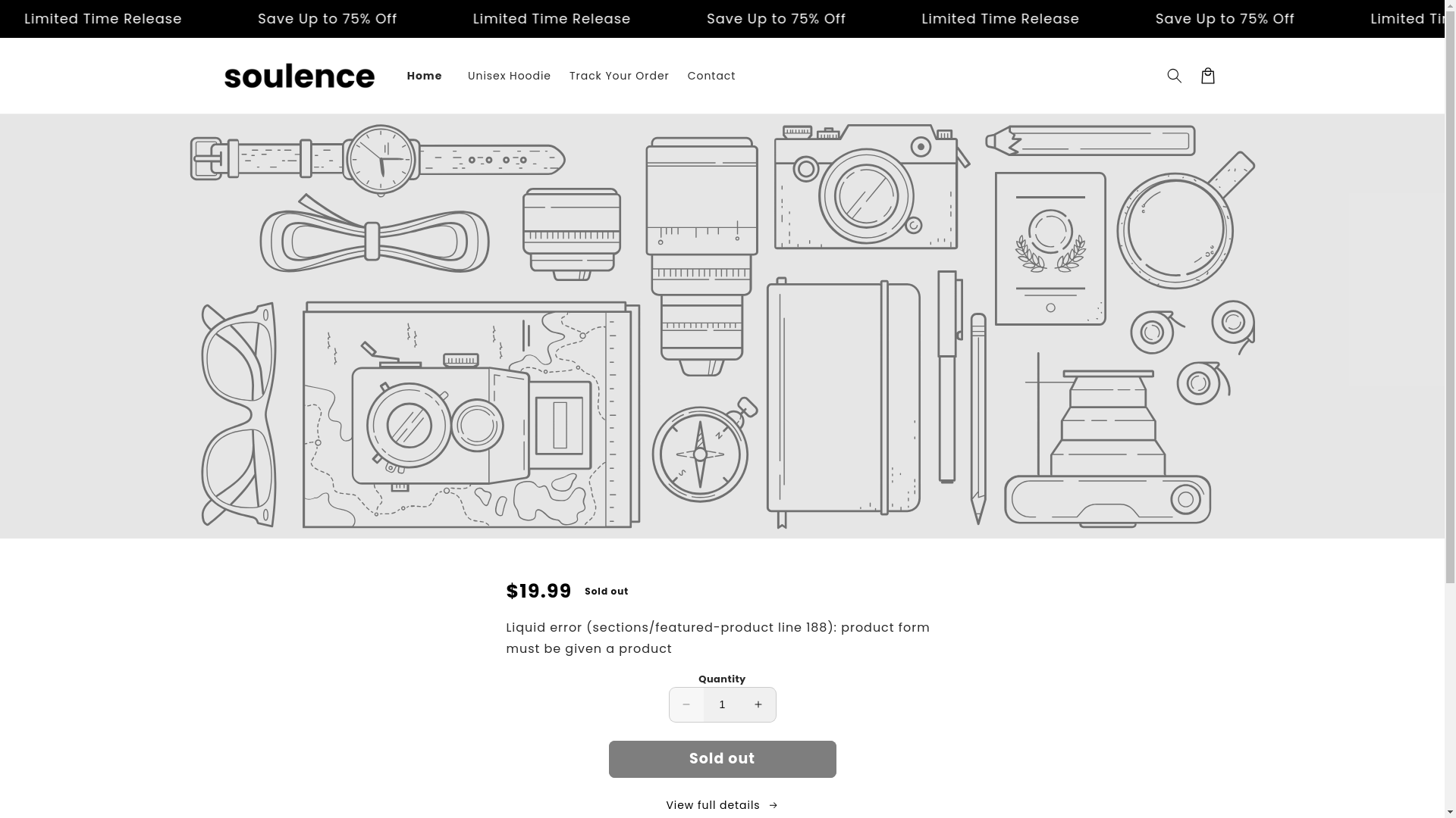 website screenshot of https://getsoulence.store/