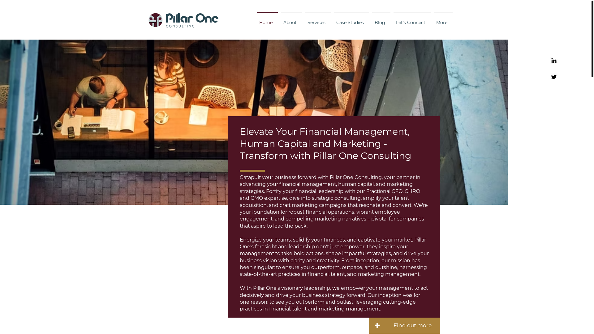 website screenshot of https://pillarone-consultingservices.com/