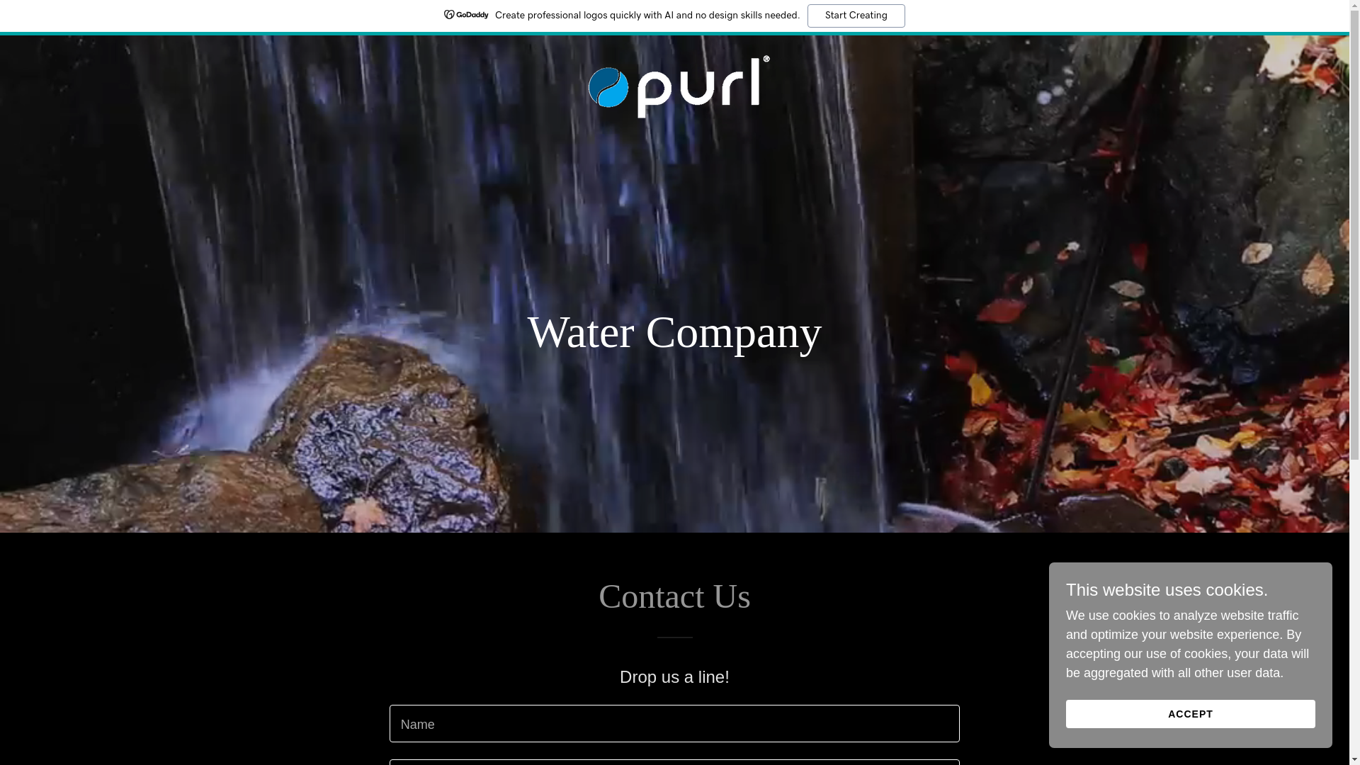 website screenshot of https://purlwater.co/