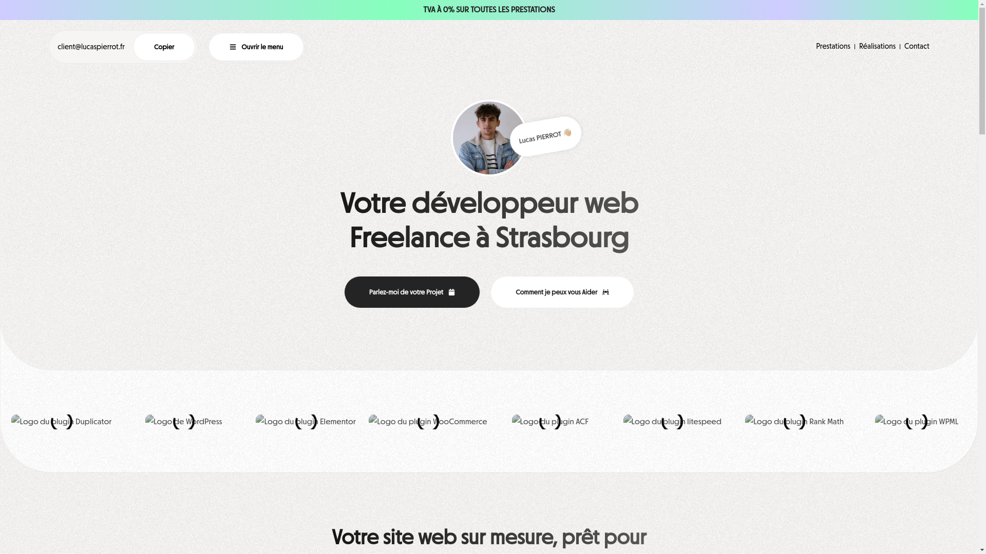 website screenshot of https://lucaspierrot.fr/