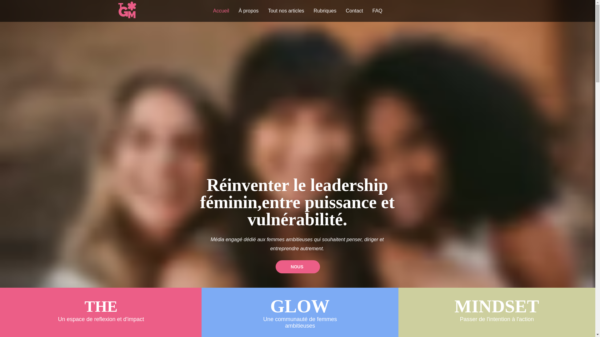 website screenshot of https://theglowmindset.fr/