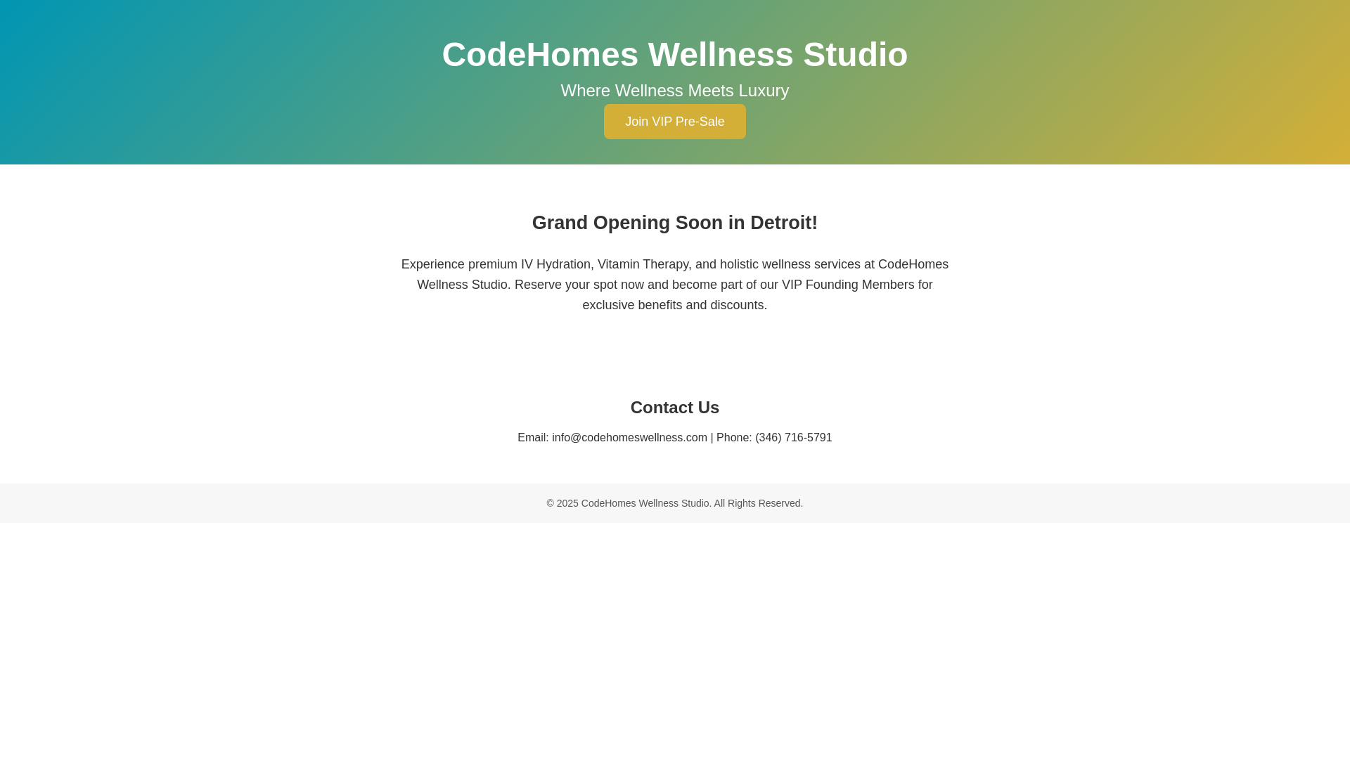 website screenshot of https://codehomeswellness.com/