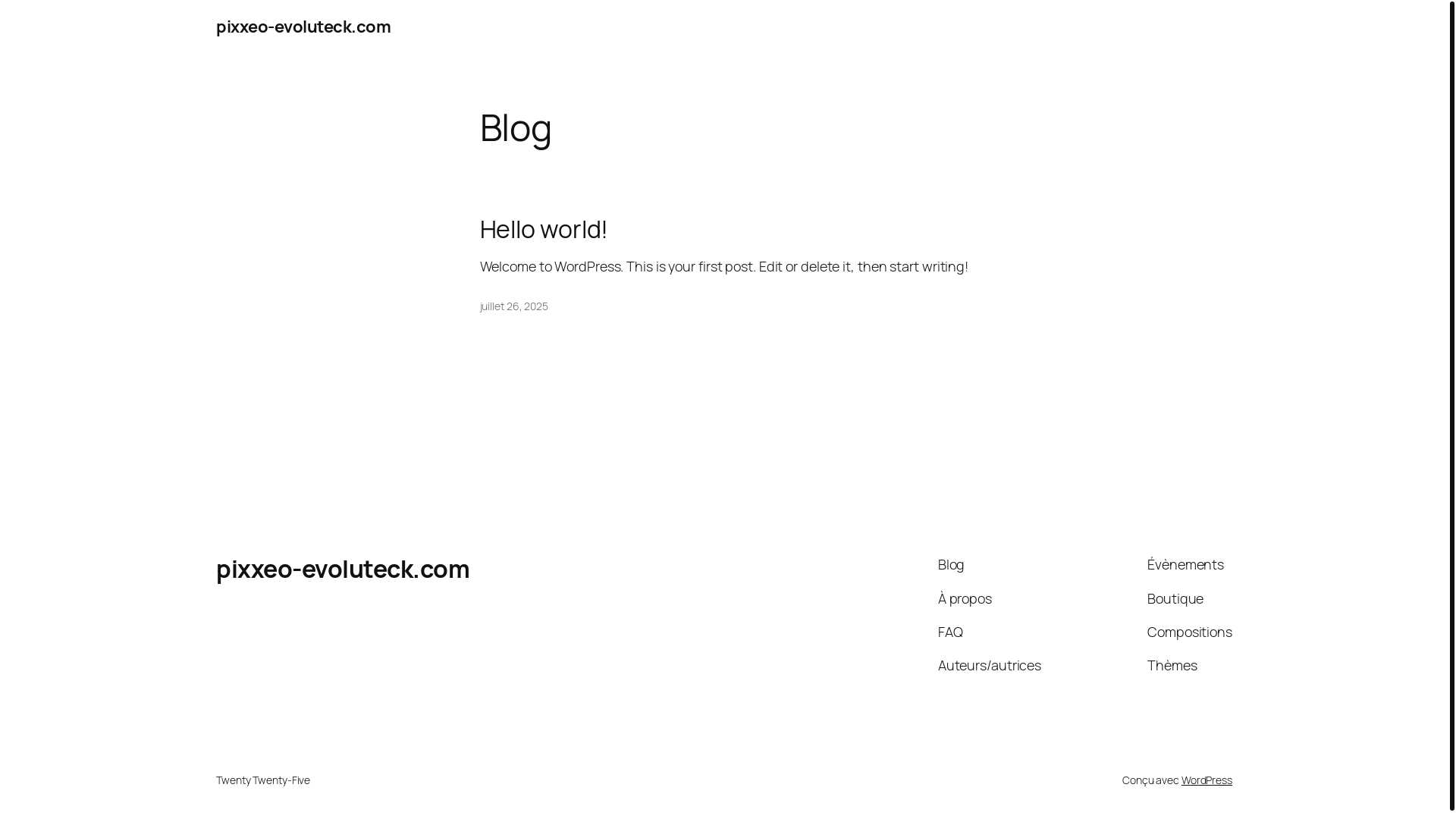 website screenshot of https://pixxeo-evoluteck.com/
