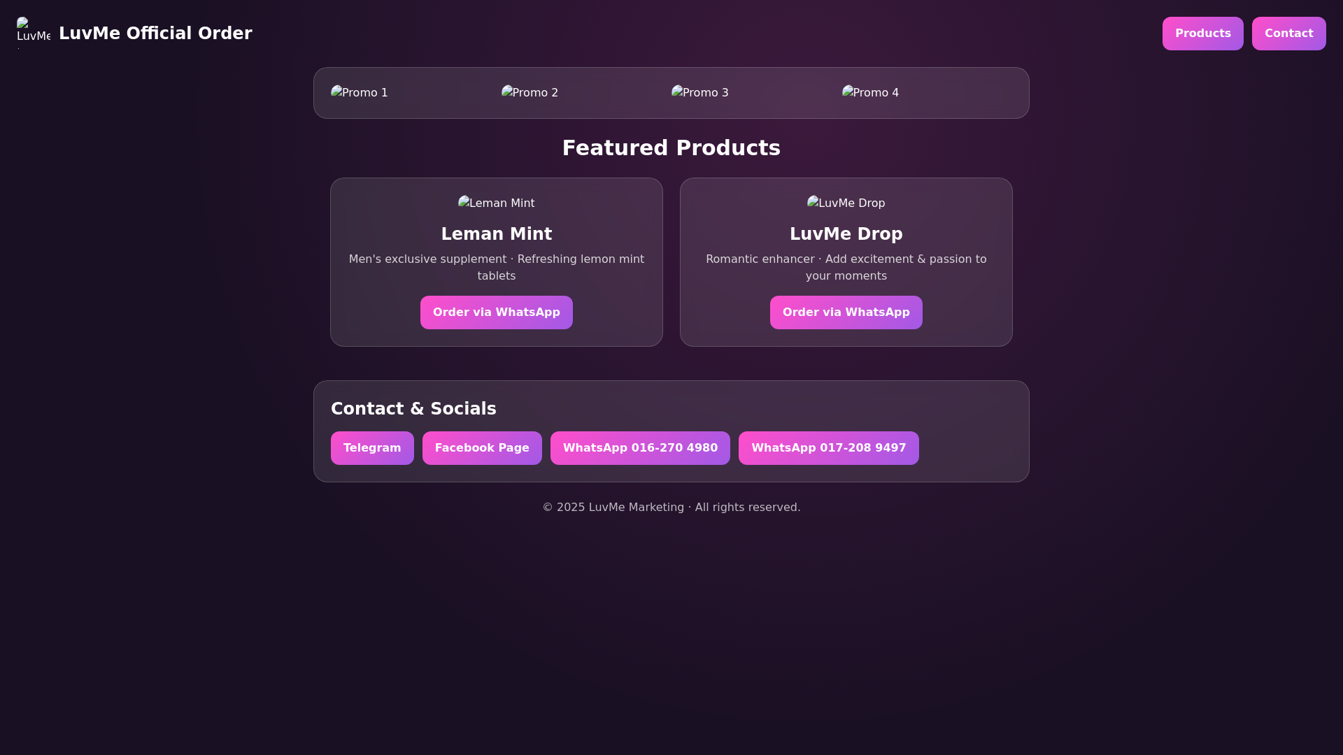 website screenshot of https://luvme-site.pages.dev/