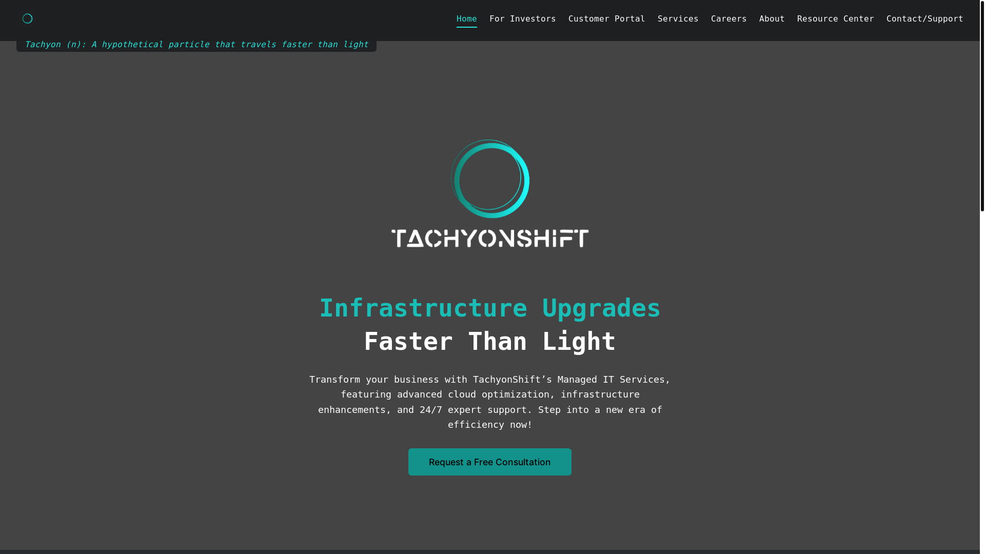 website screenshot of https://tachyonshift-com.pages.dev/