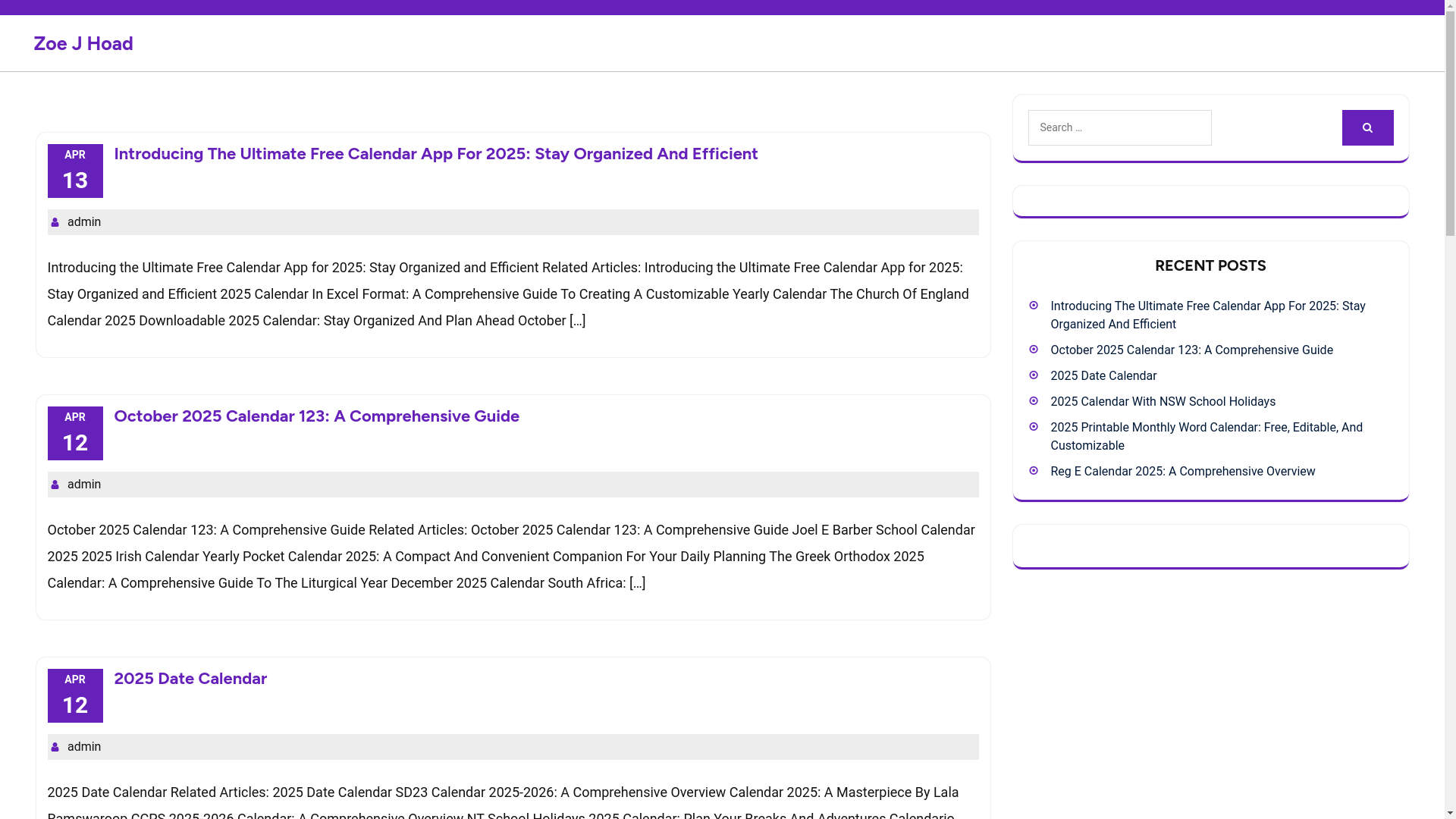 website screenshot of https://zoejhoad.pages.dev/