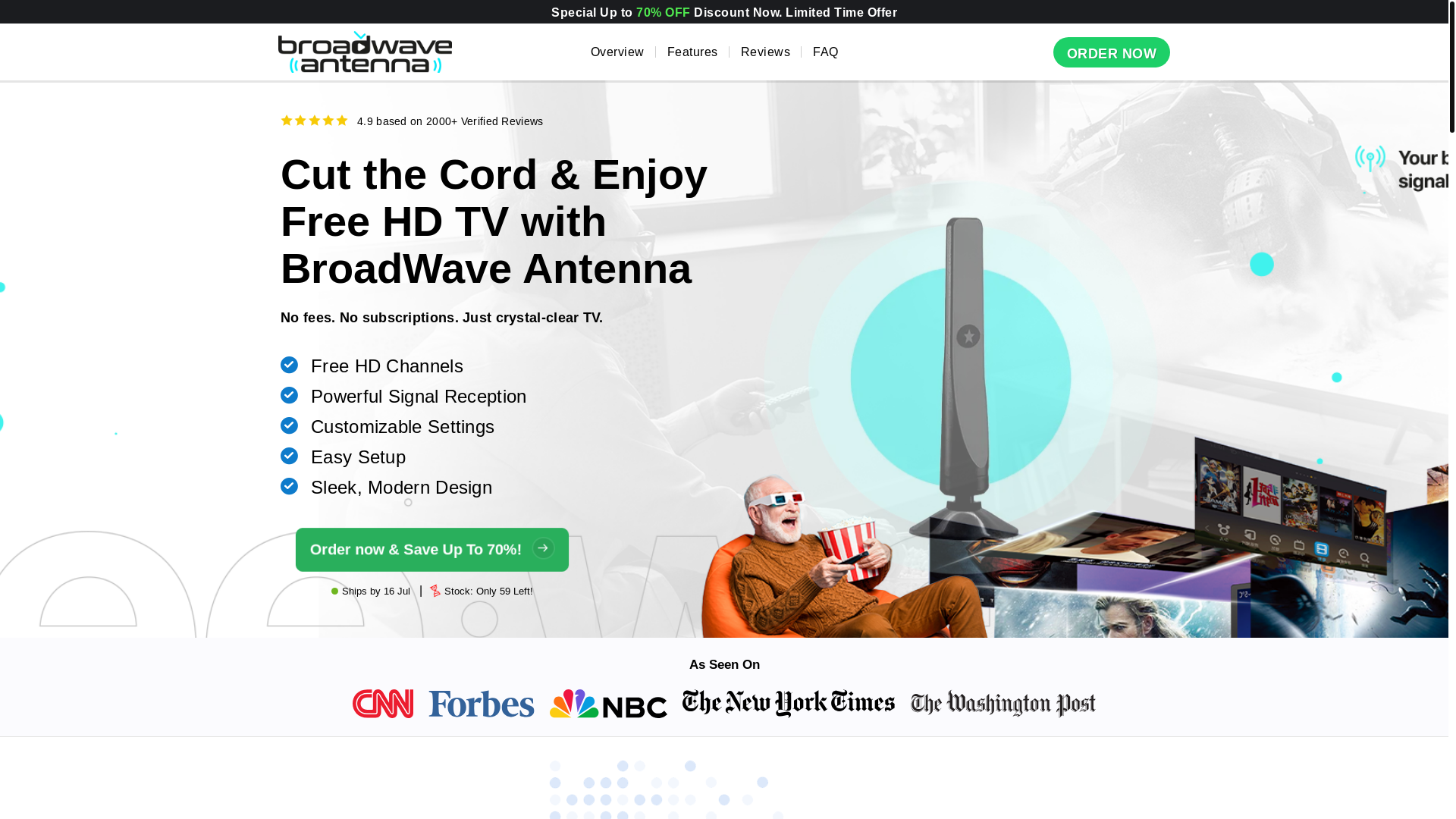 website screenshot of https://broadwavetv.com/