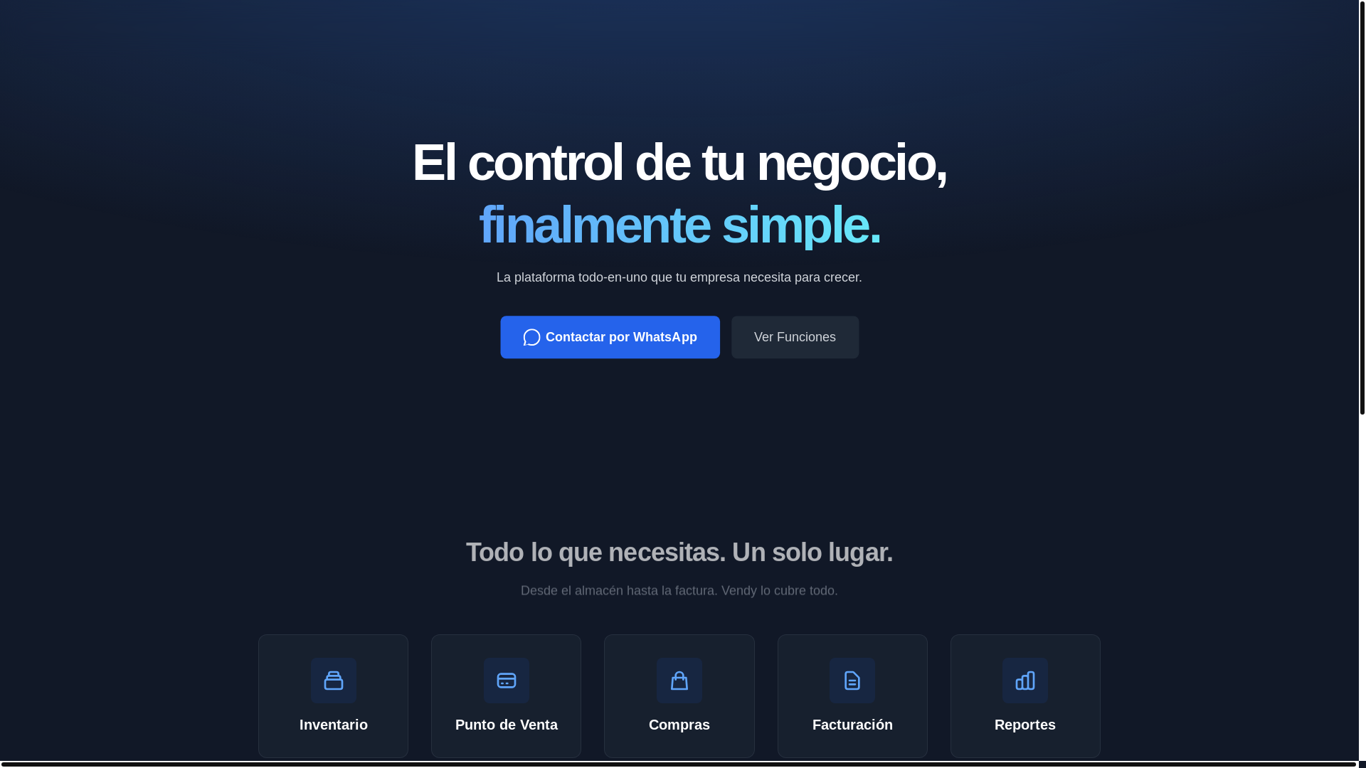 website screenshot of https://vendy.mx/