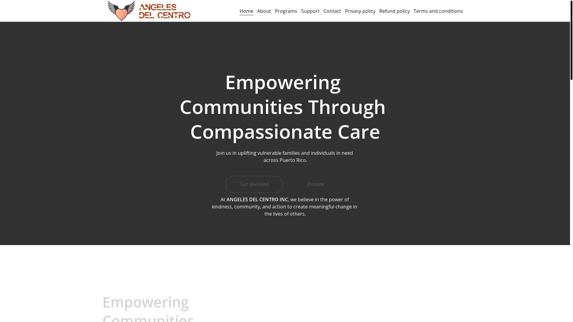website screenshot of https://angelesdelcentro.tech/