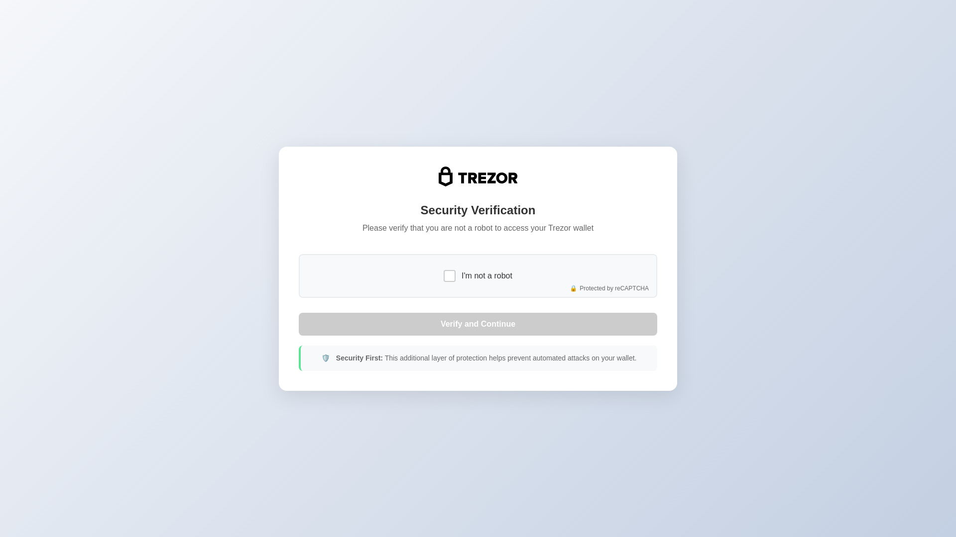 website screenshot of https://suite.trezor.cc/