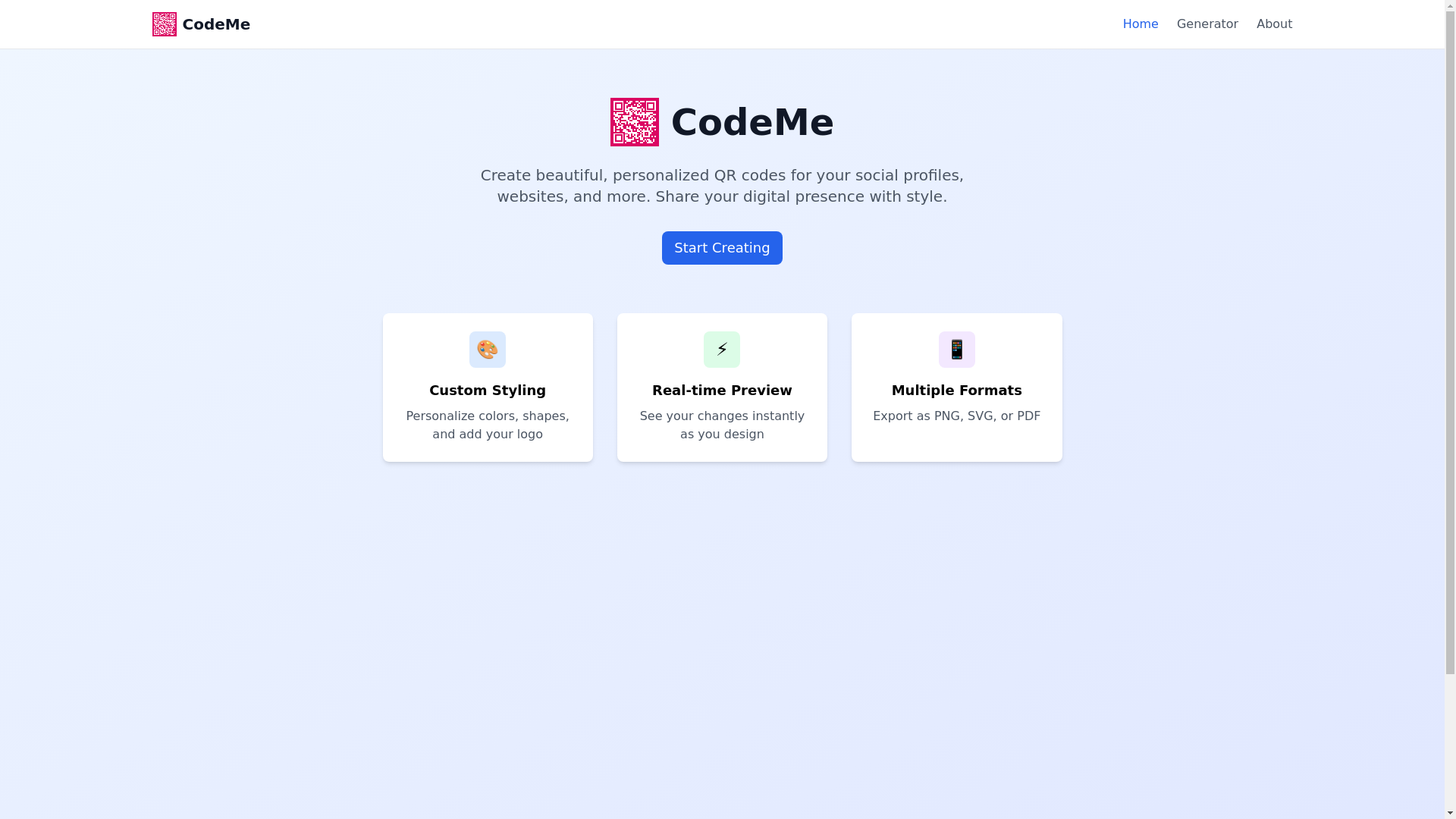 website screenshot of https://codeme-aku.pages.dev/