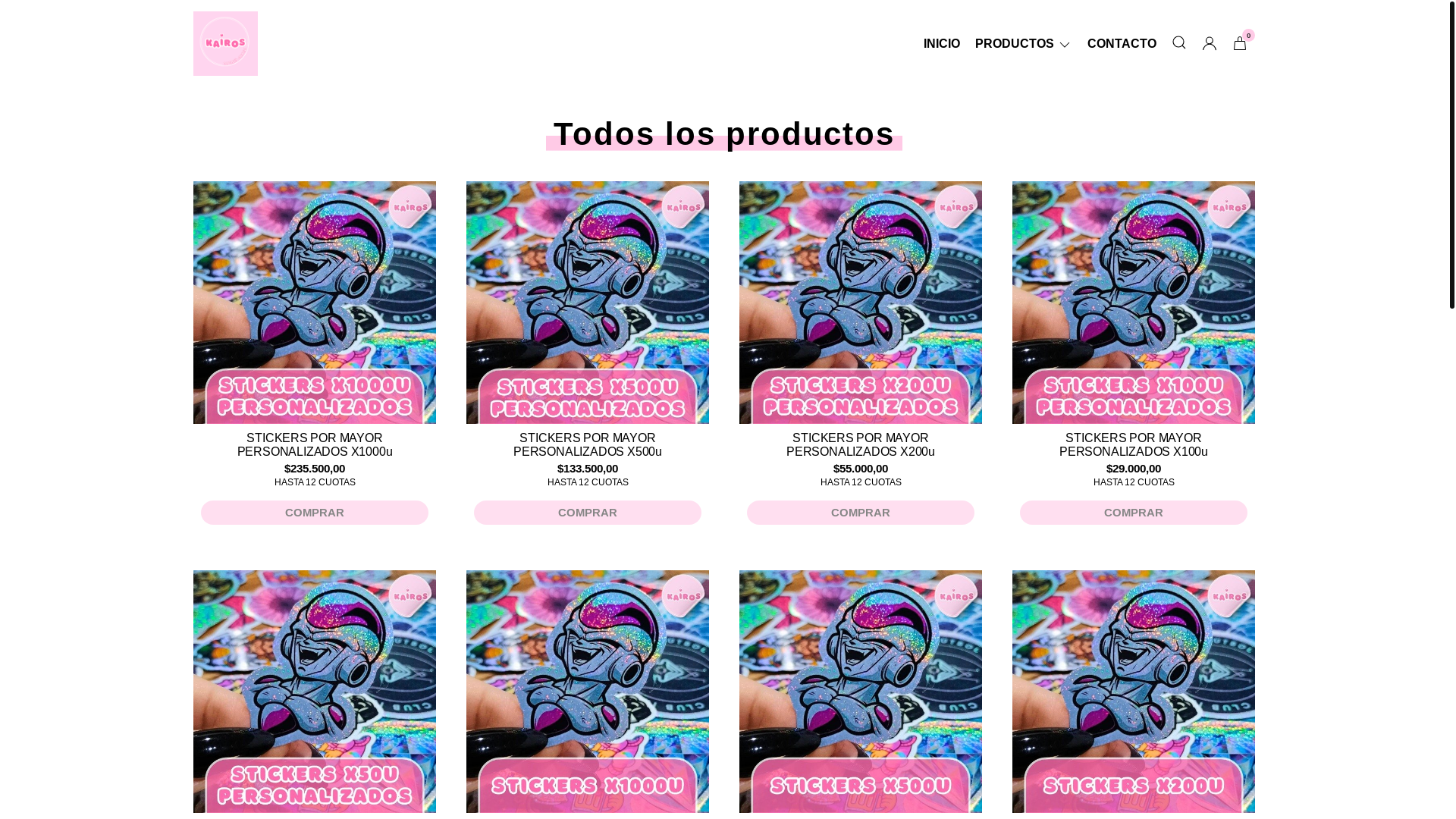 website screenshot of https://kairospapeleriacreativa.com.ar/