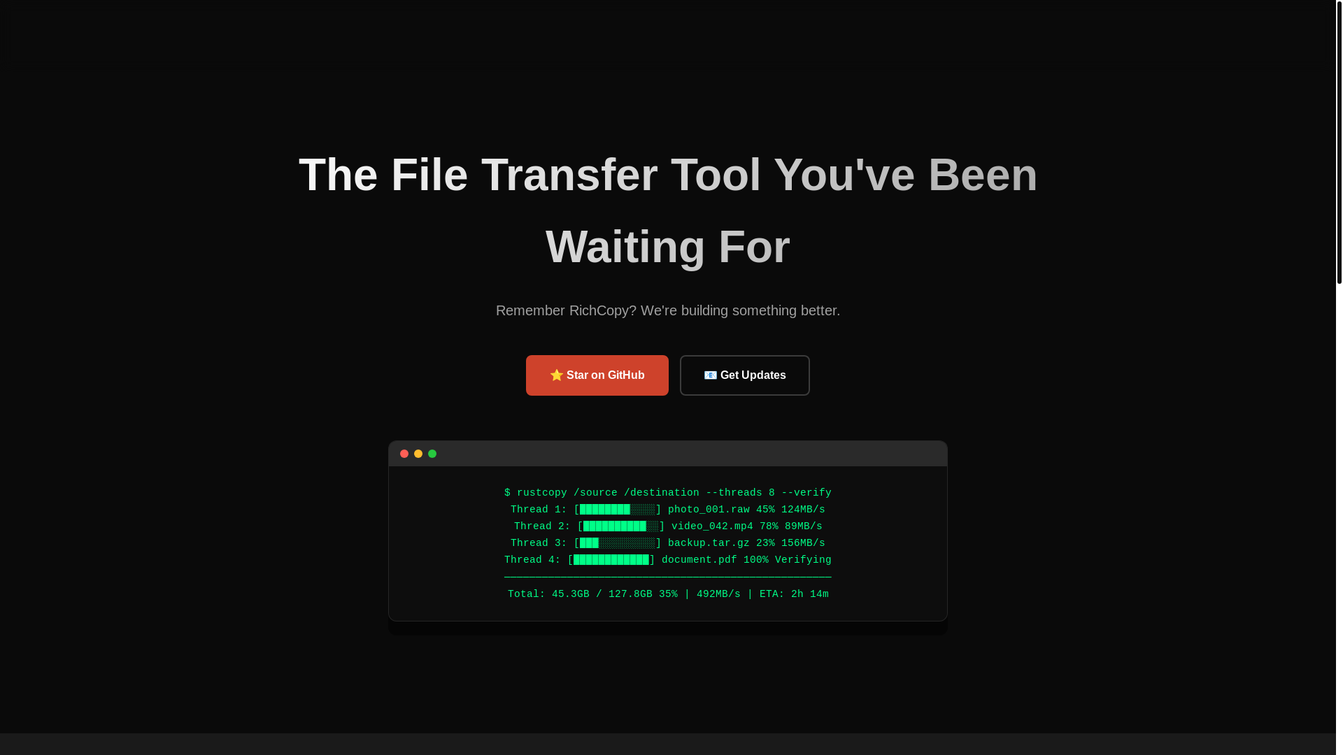 website screenshot of https://rustcopy.pages.dev/