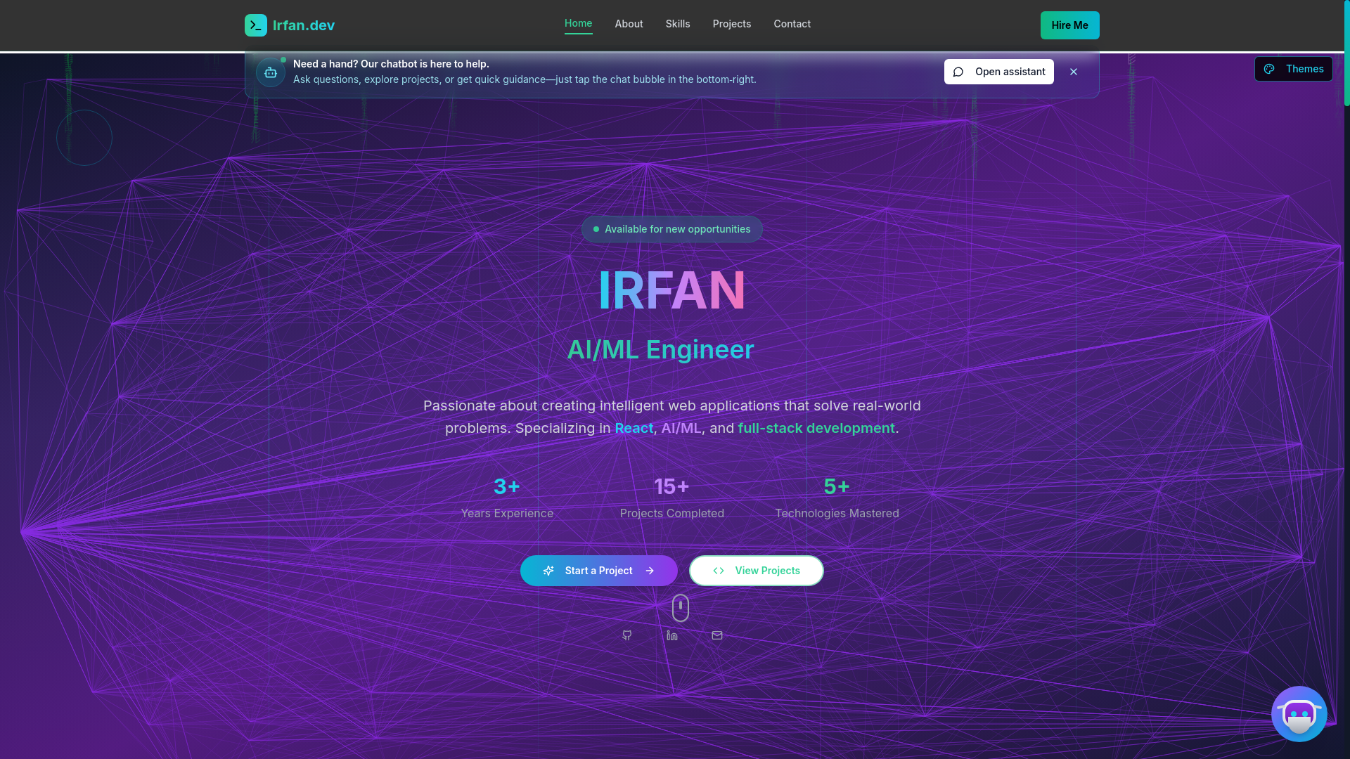 website screenshot of https://irfannasery.com/