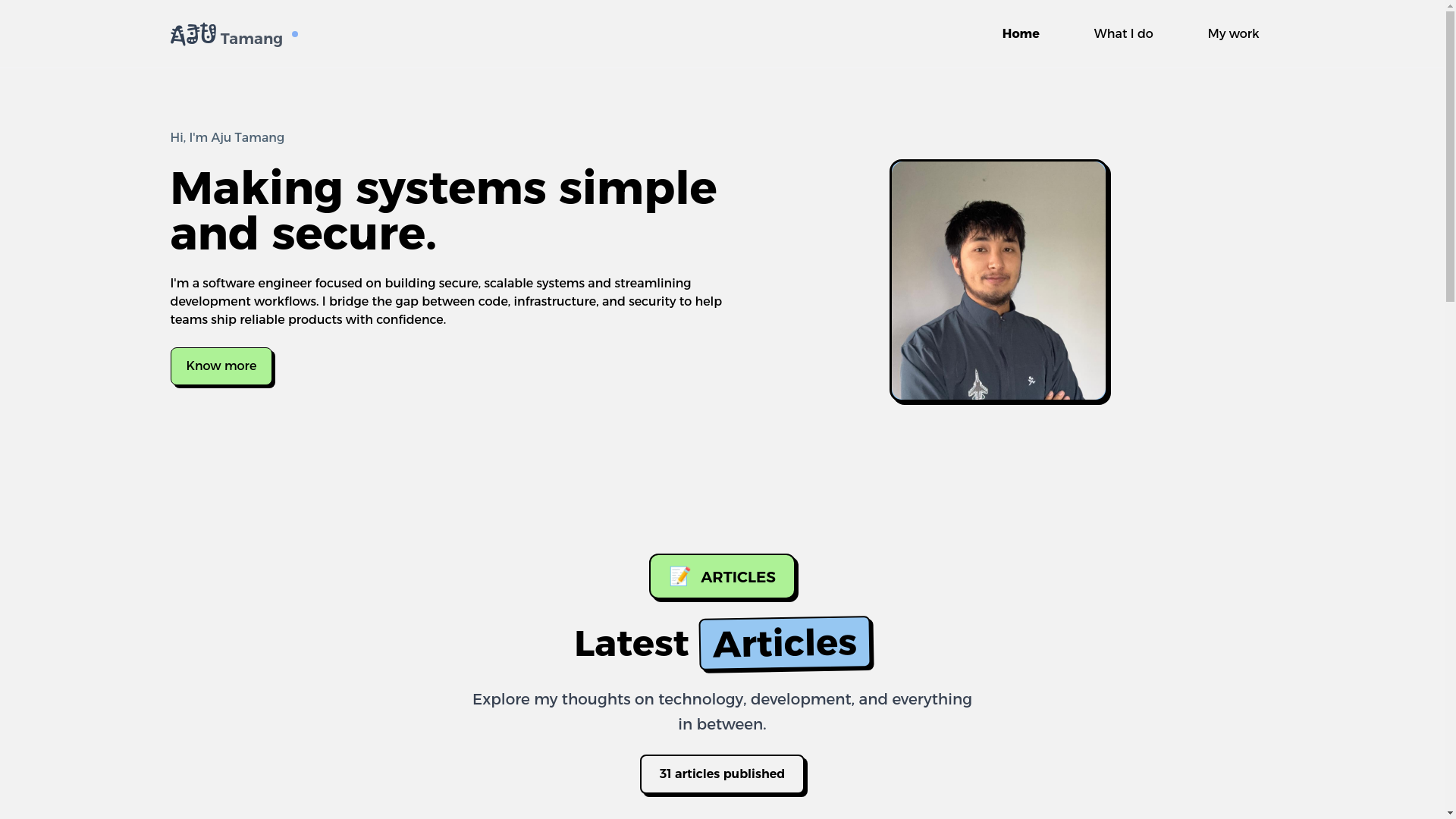 website screenshot of https://ajutamang.pages.dev/