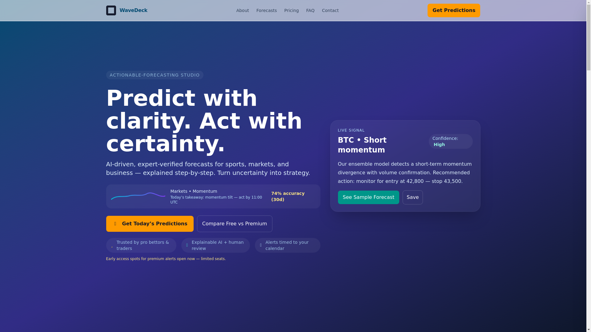 website screenshot of https://winwavepredictions.com/