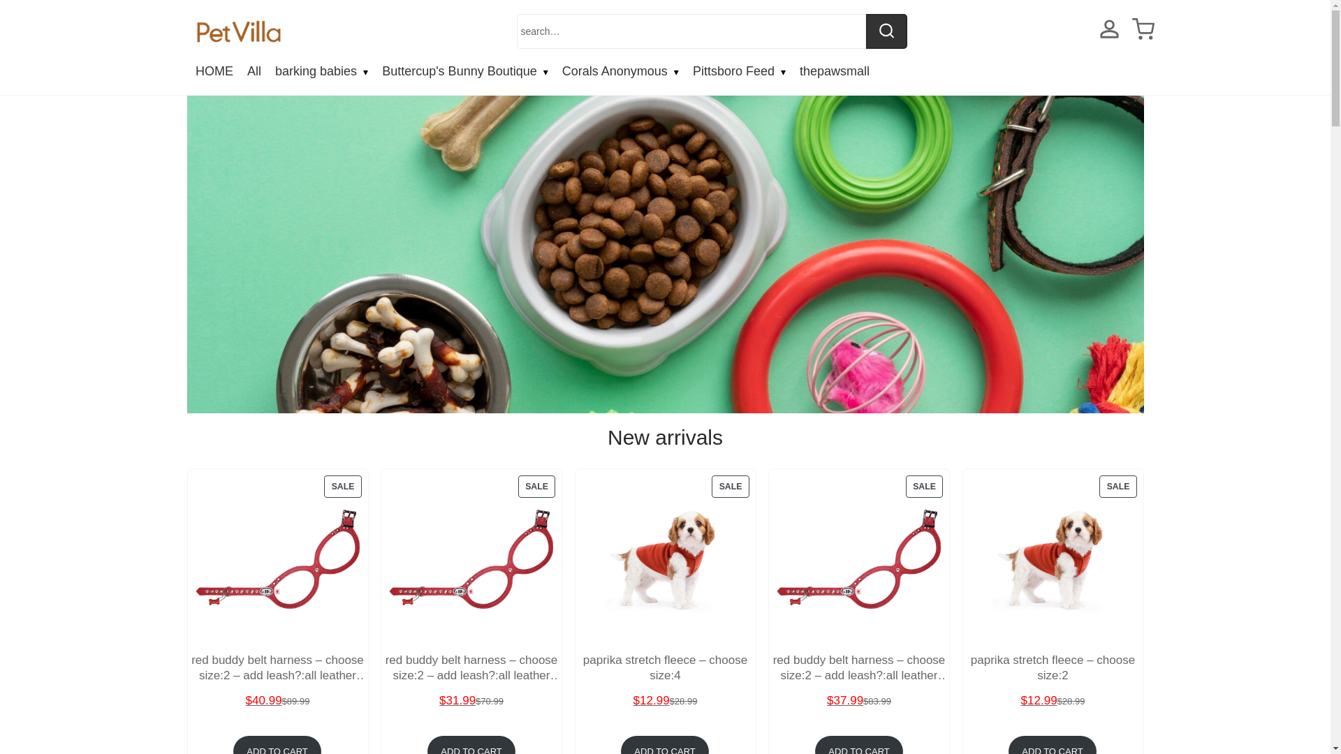 website screenshot of https://petvillaonline.com/