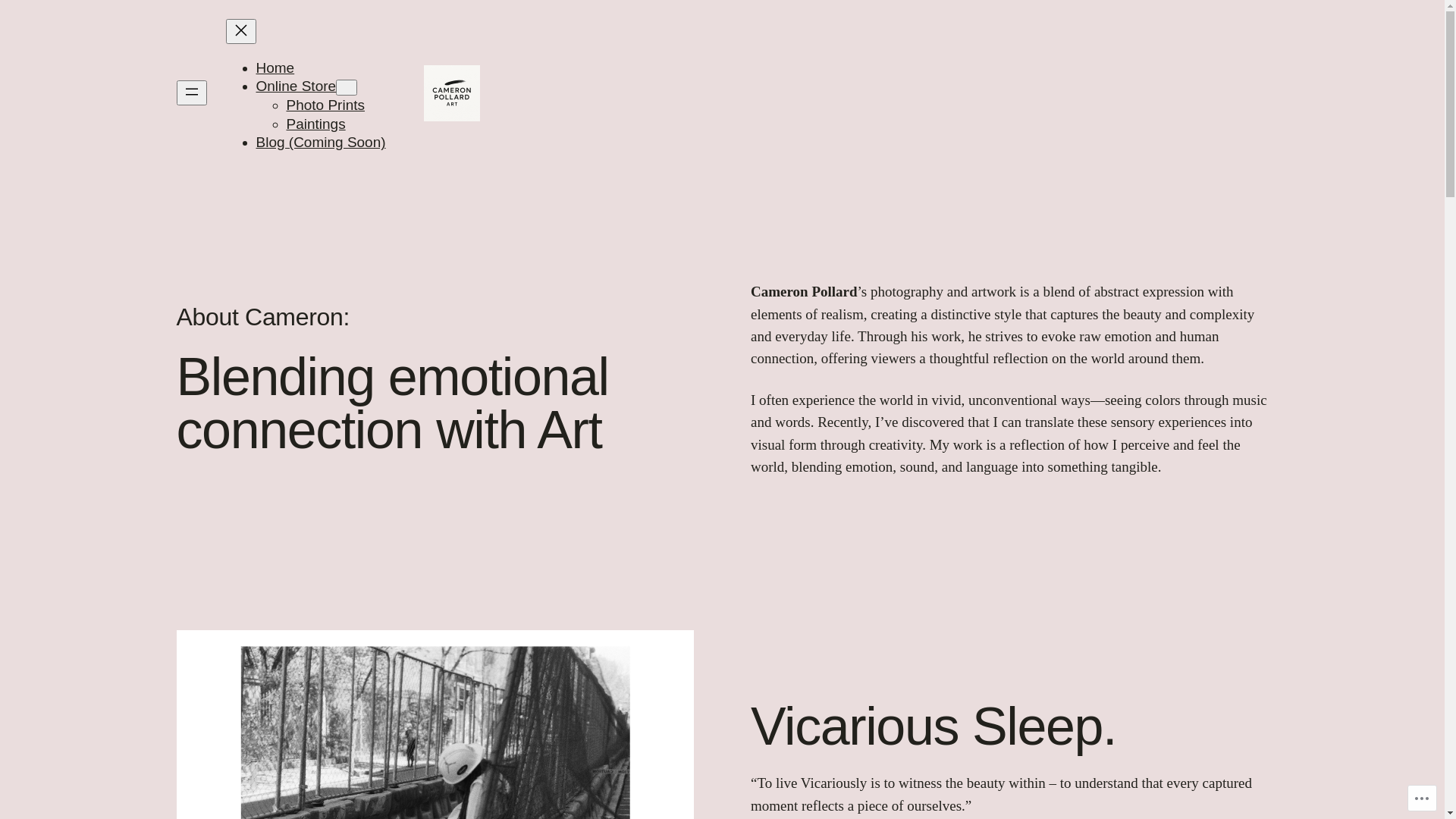 website screenshot of https://cameron-pollard.art/