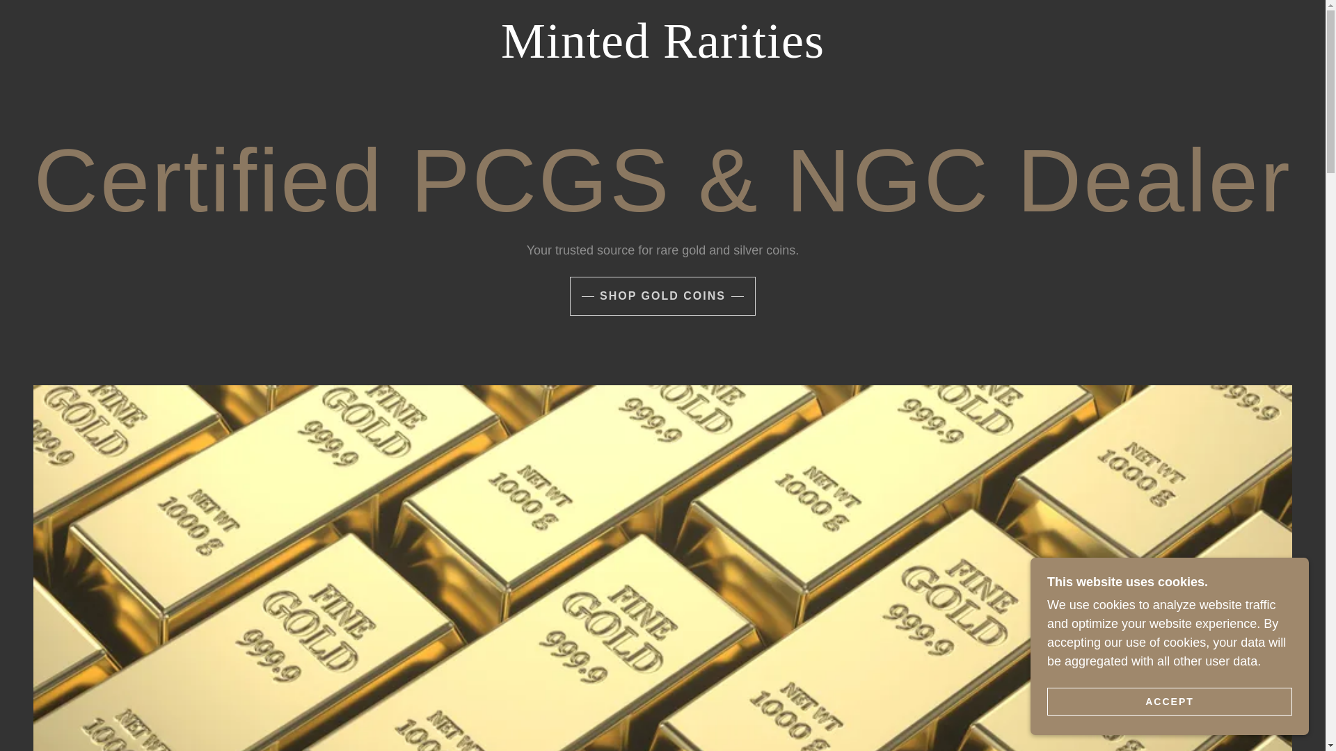 website screenshot of https://mintedrarities.net/