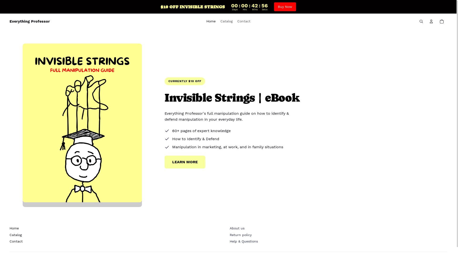 website screenshot of https://everythingprofessor.shop/