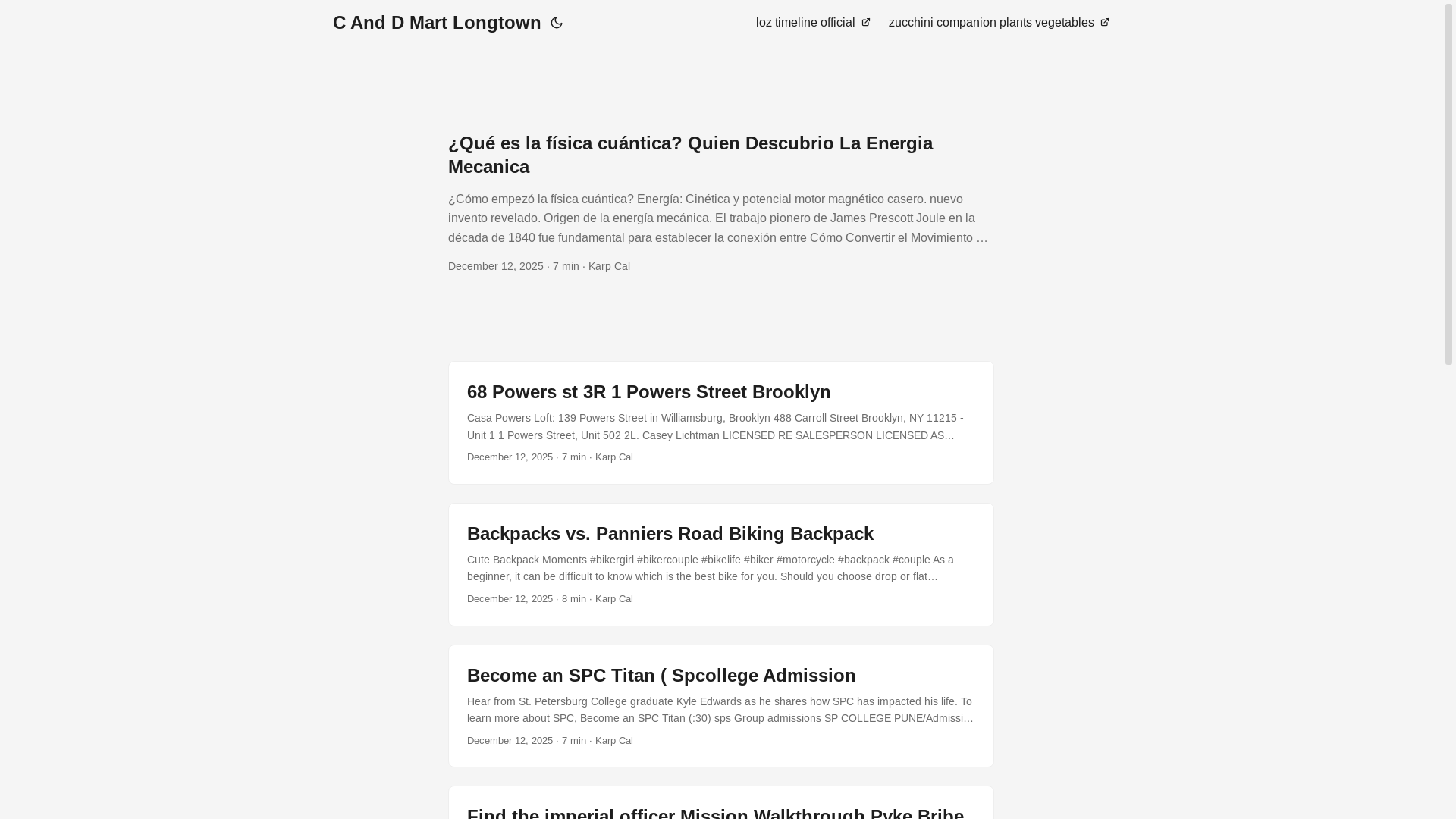 website screenshot of https://canddmartlongtown.pages.dev/