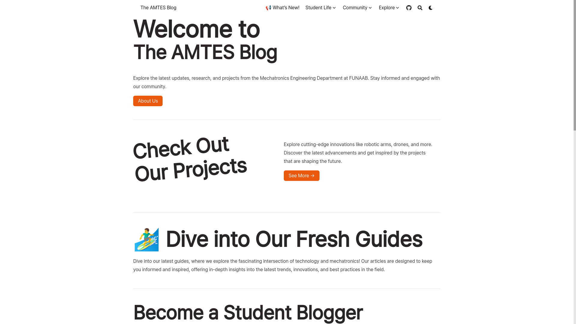 website screenshot of https://amtes.pages.dev/