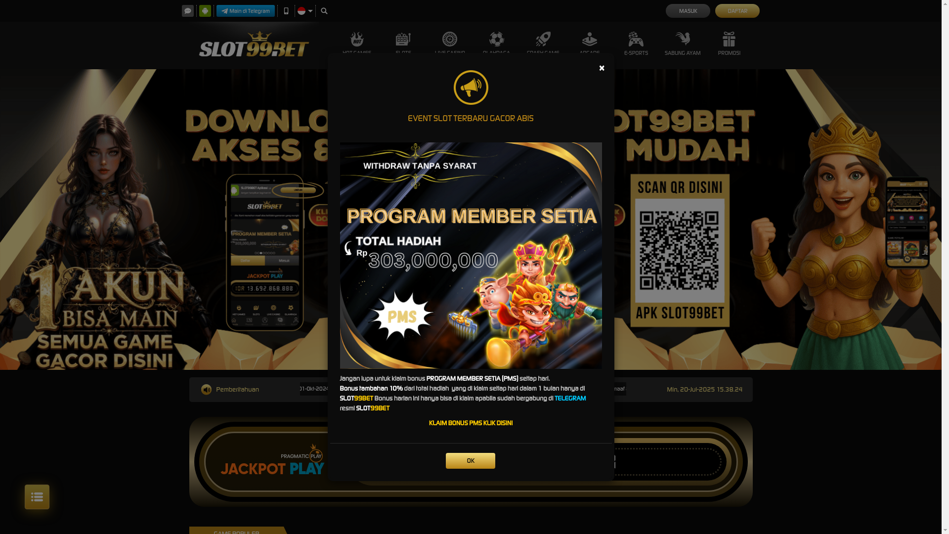 website screenshot of https://semangat99.xyz/