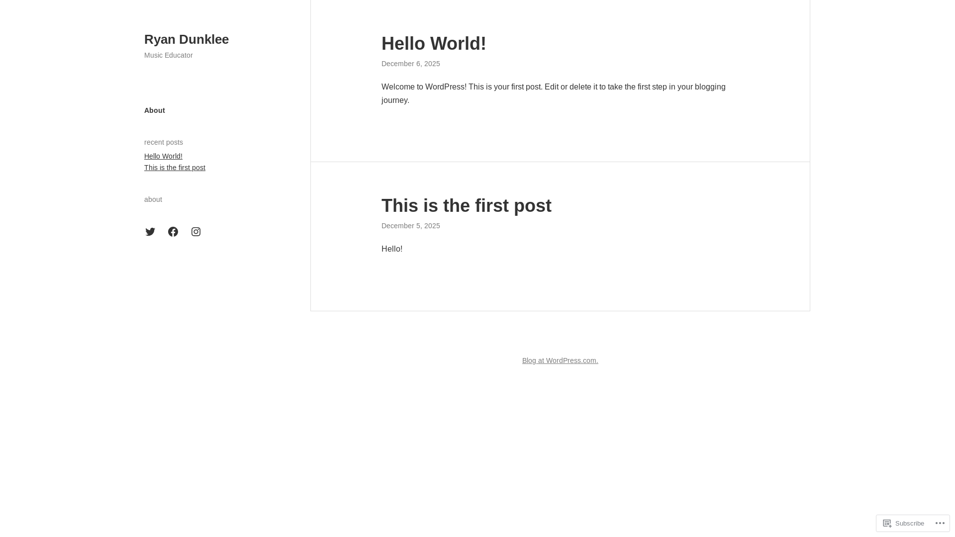 website screenshot of https://ryandunklee.com/