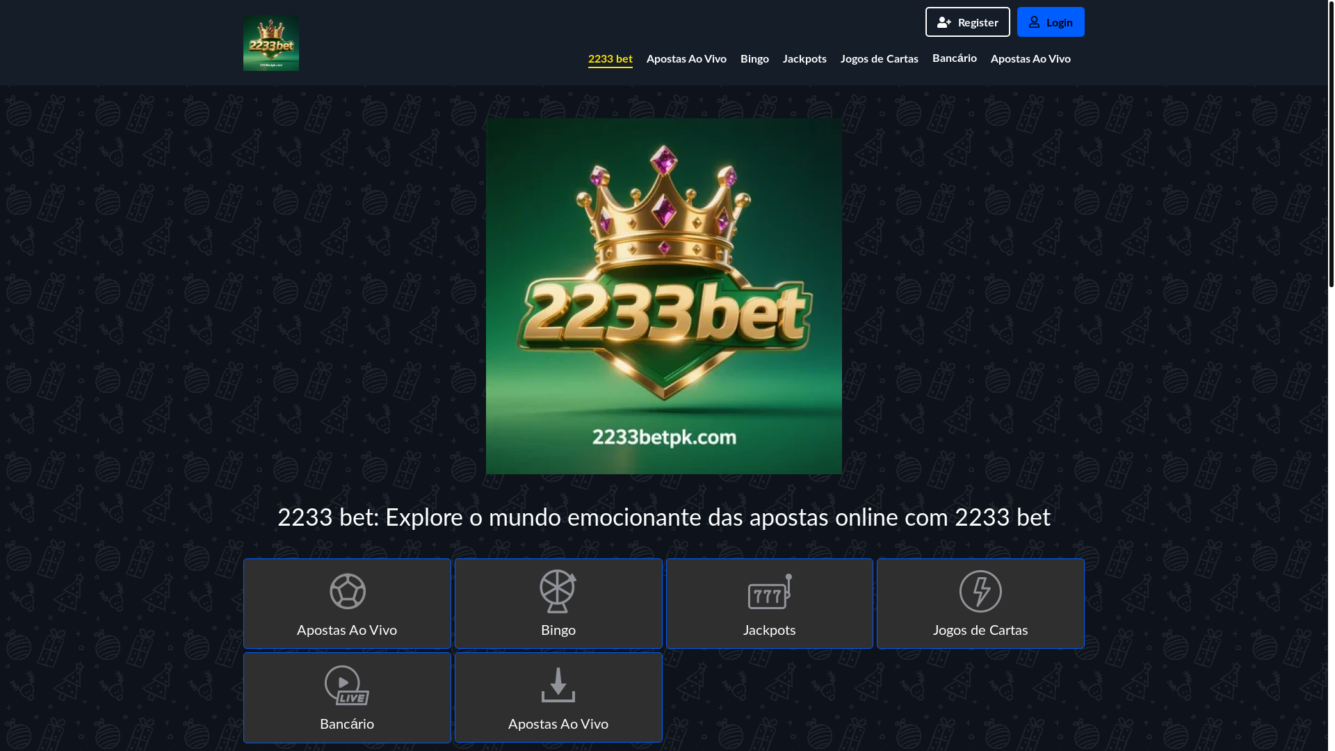 website screenshot of https://2233betpk.com/