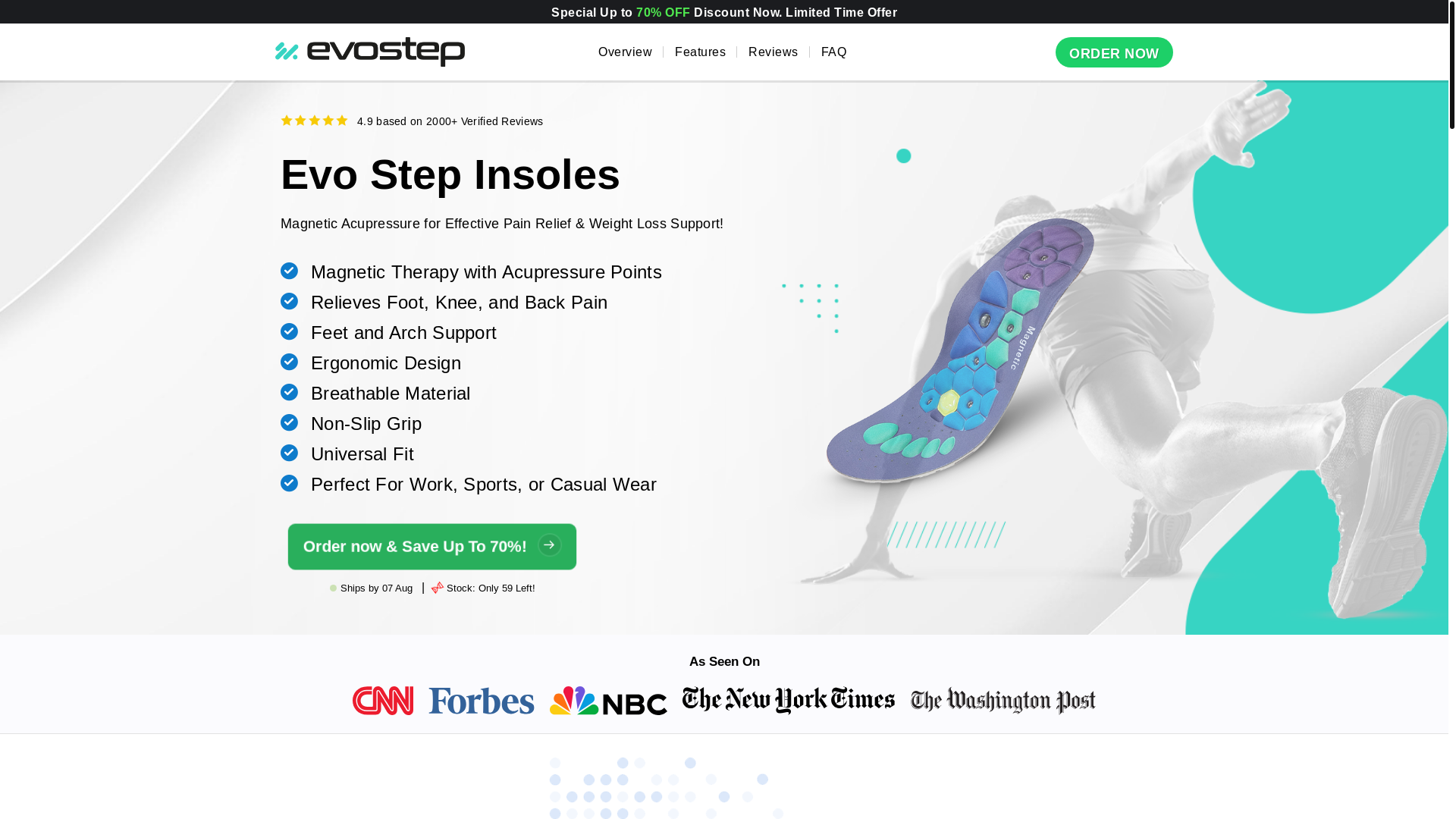 website screenshot of https://evostepstore.com/