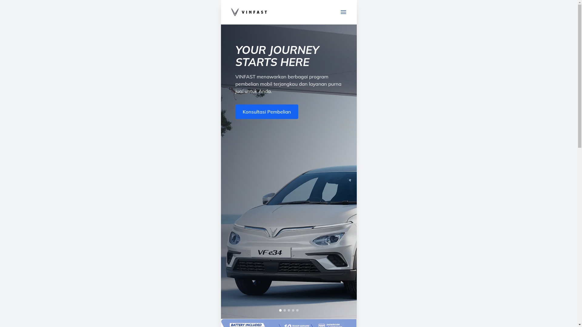 website screenshot of https://vinfastautocars.com/