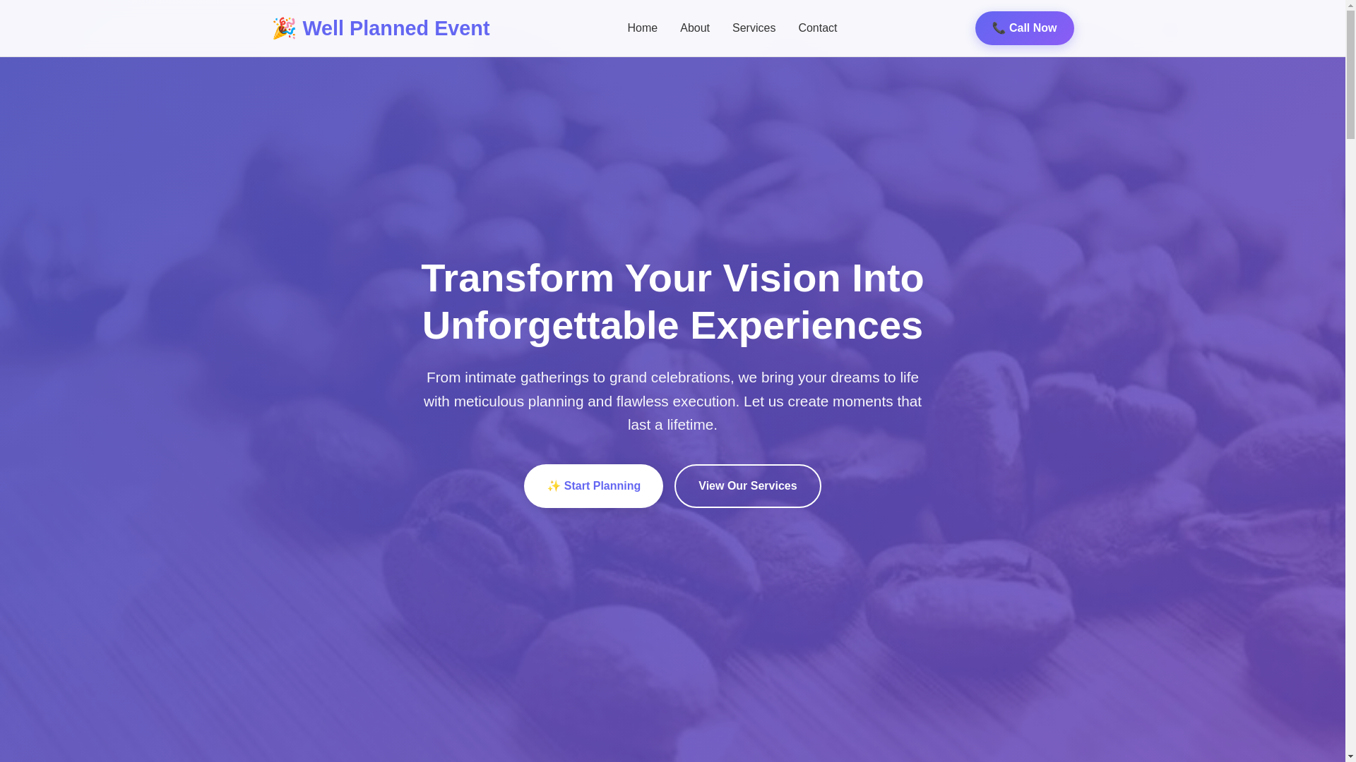 website screenshot of https://wellplannedevent.qpon/
