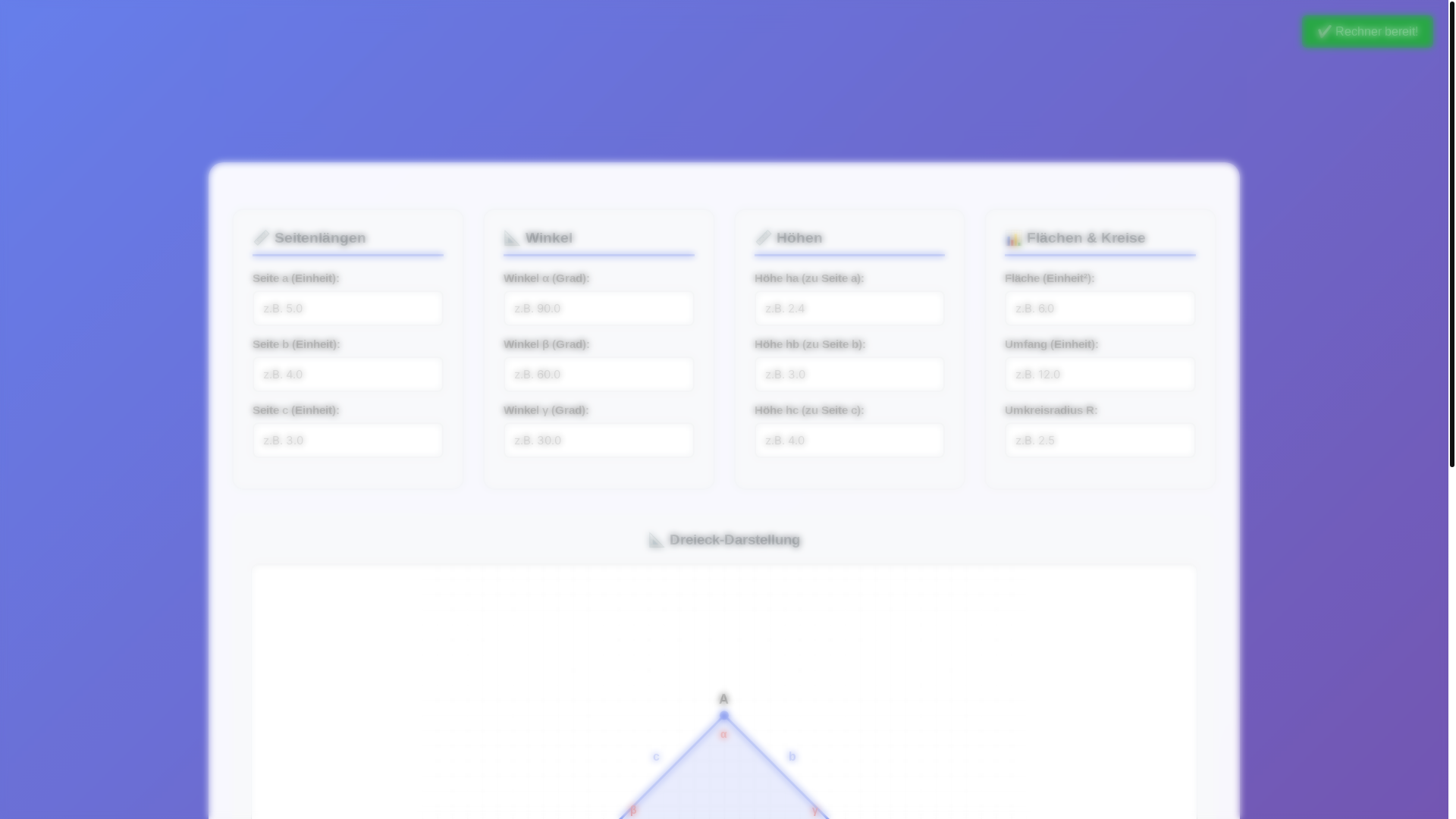website screenshot of https://dreieck-berechnen.de/